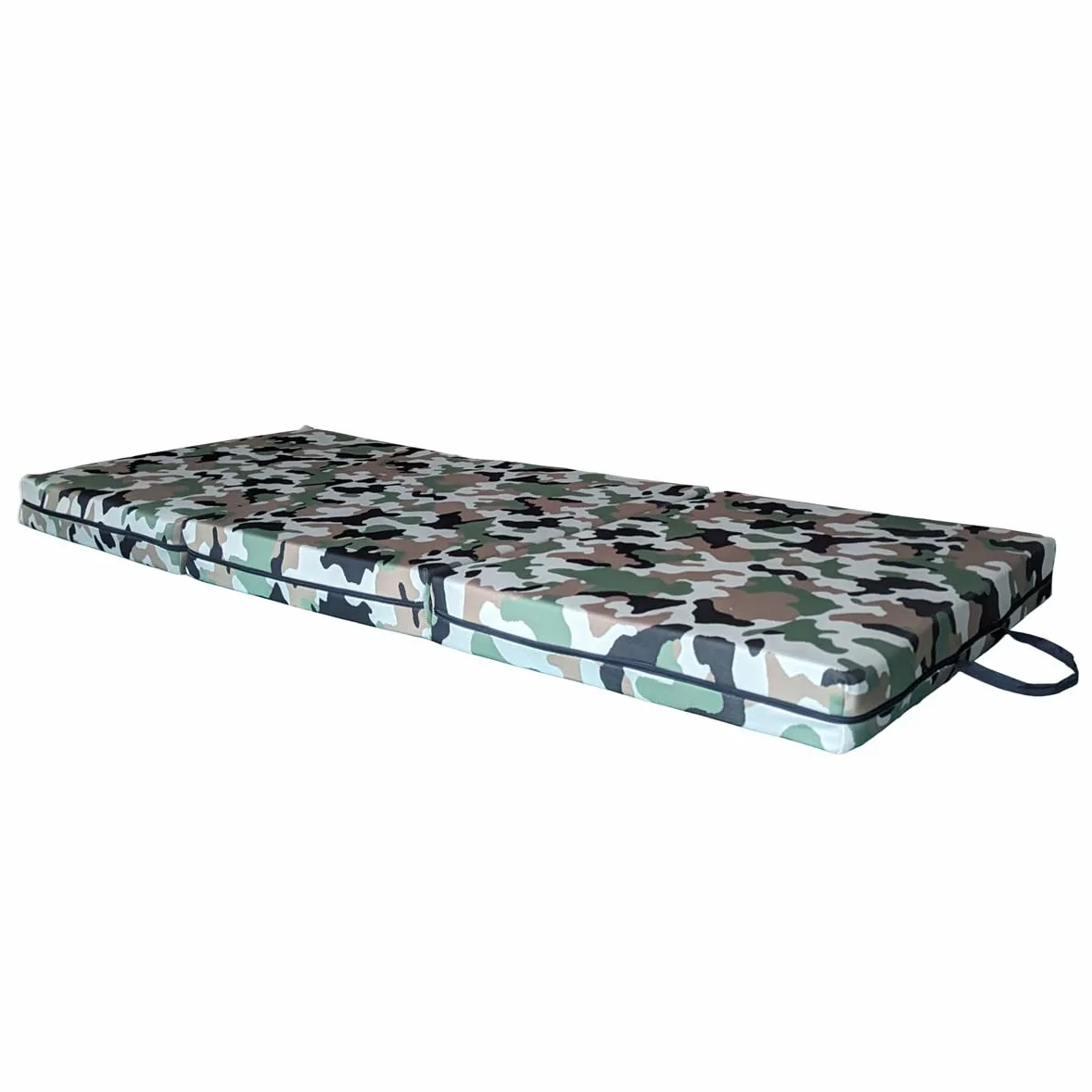 GEEMMA s.r.l. Materasso pieghevole futon, materassino da campeggio mimetico sfoderabile antimacchia. Materassino per ospiti inattesi 140x200x10 cm