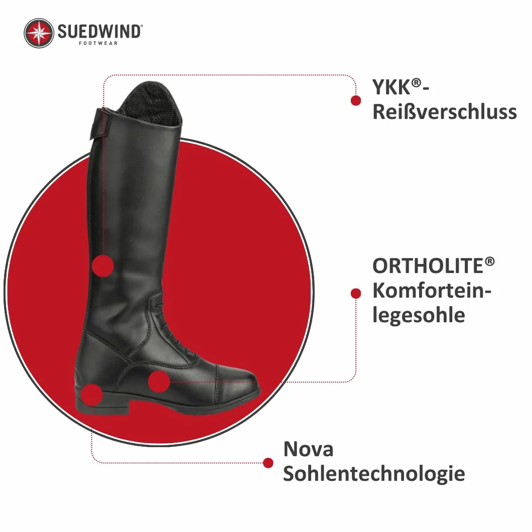 SUEDWIND FOOTWEAR Stivali da equitazione per bambini NOVA KIDS FUN GLITTER, suola comoda, cerniera YKK, effetto pelle, traspiranti