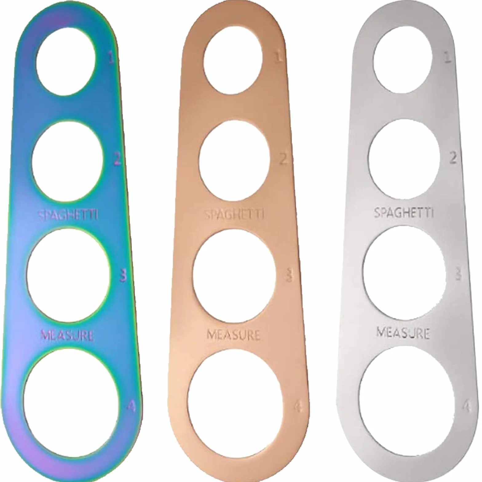 3 Pezzi Righello degli Spaghetti,Misuratore di Spaghetti,Misurare La Pasta Lunga, Utensile da Cucina, con 4 Fori di Misurazione, per Cucine Familiari, Ristoranti