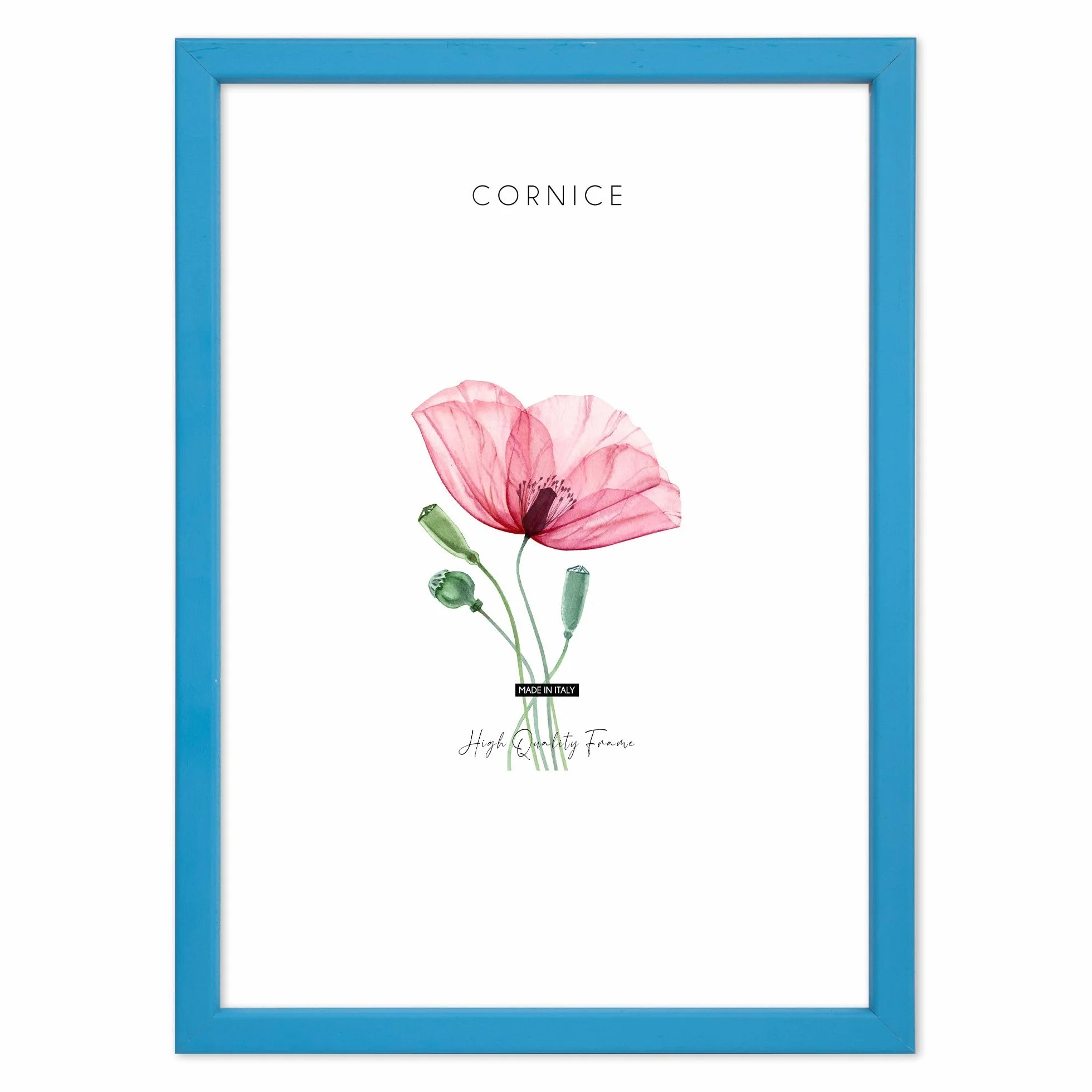 Lupia Cornice portafoto in Legno da Parete Bomber Blu Celeste 25x35 cm