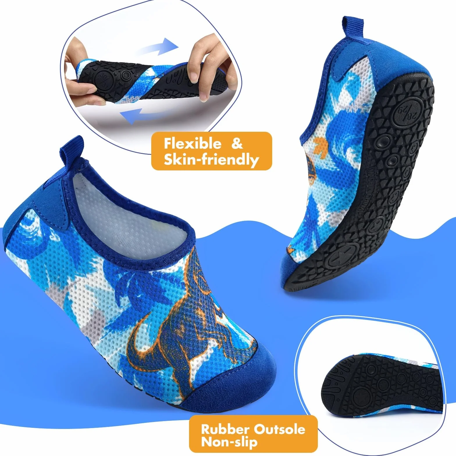 Scarpe da Acqua per Bambini Ragazzi Morbide Rapide Nuoto
