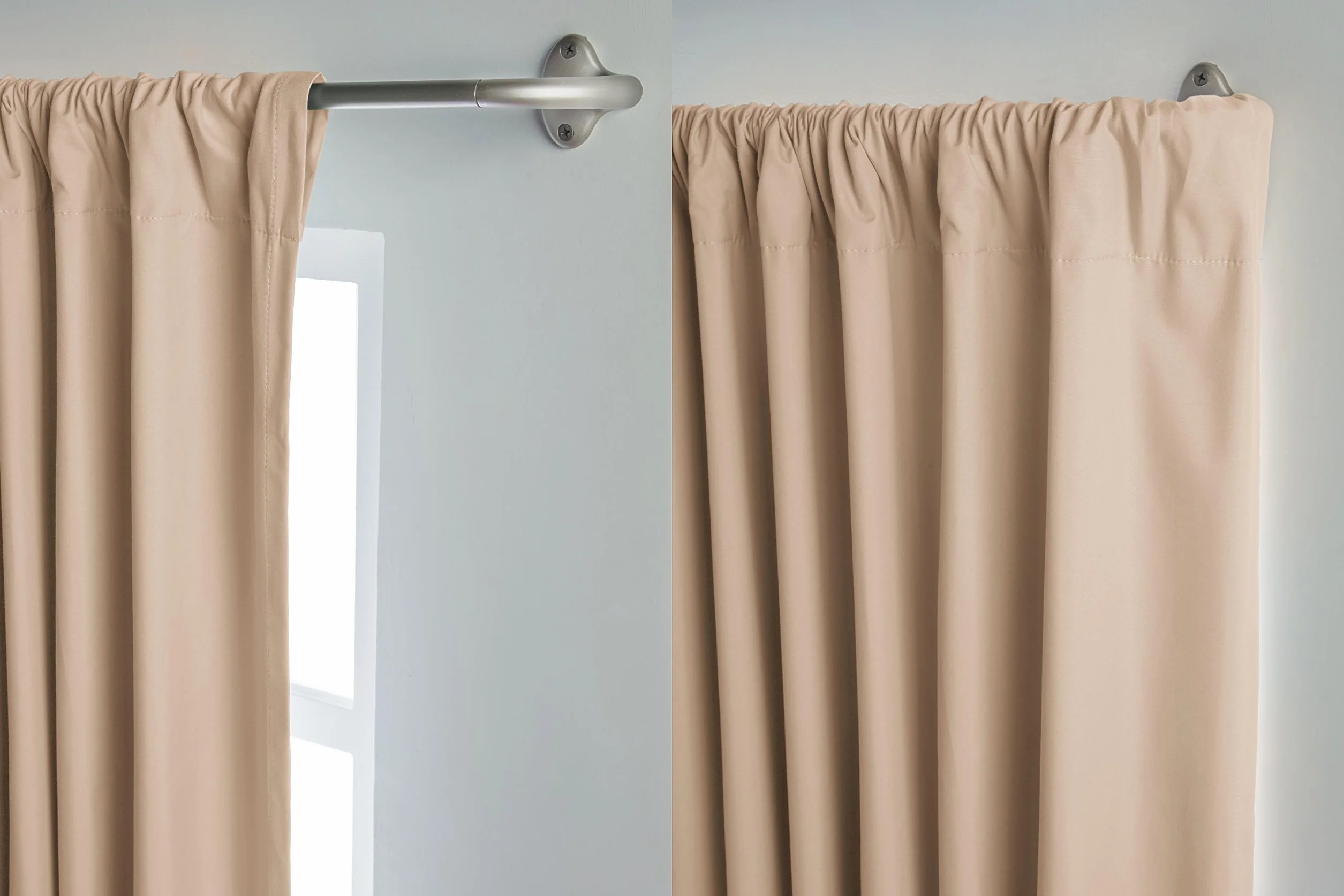 Amazon Basics Bastone per tenda estensibile per interni, asta curva, 122-224 cm, nichel