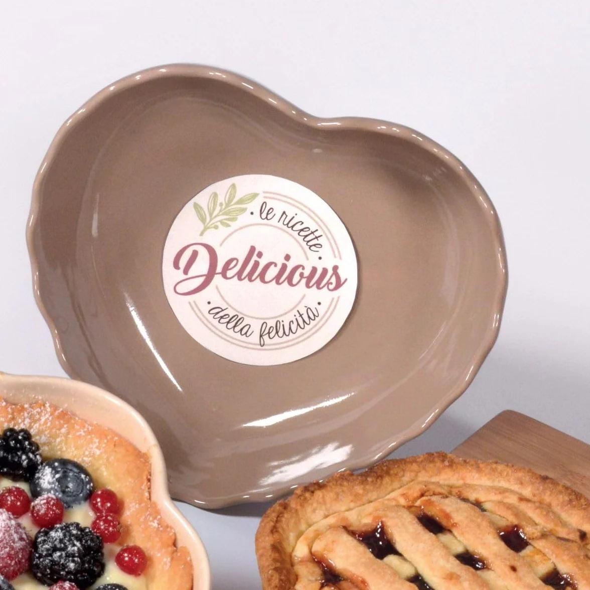 WALD Set 2 Pirofile monoporzione in Kergrès – Argilla ceramica ad alta resistenza per forno – Ideali per cucina e servizio a tavola (Cuore Tortora)
