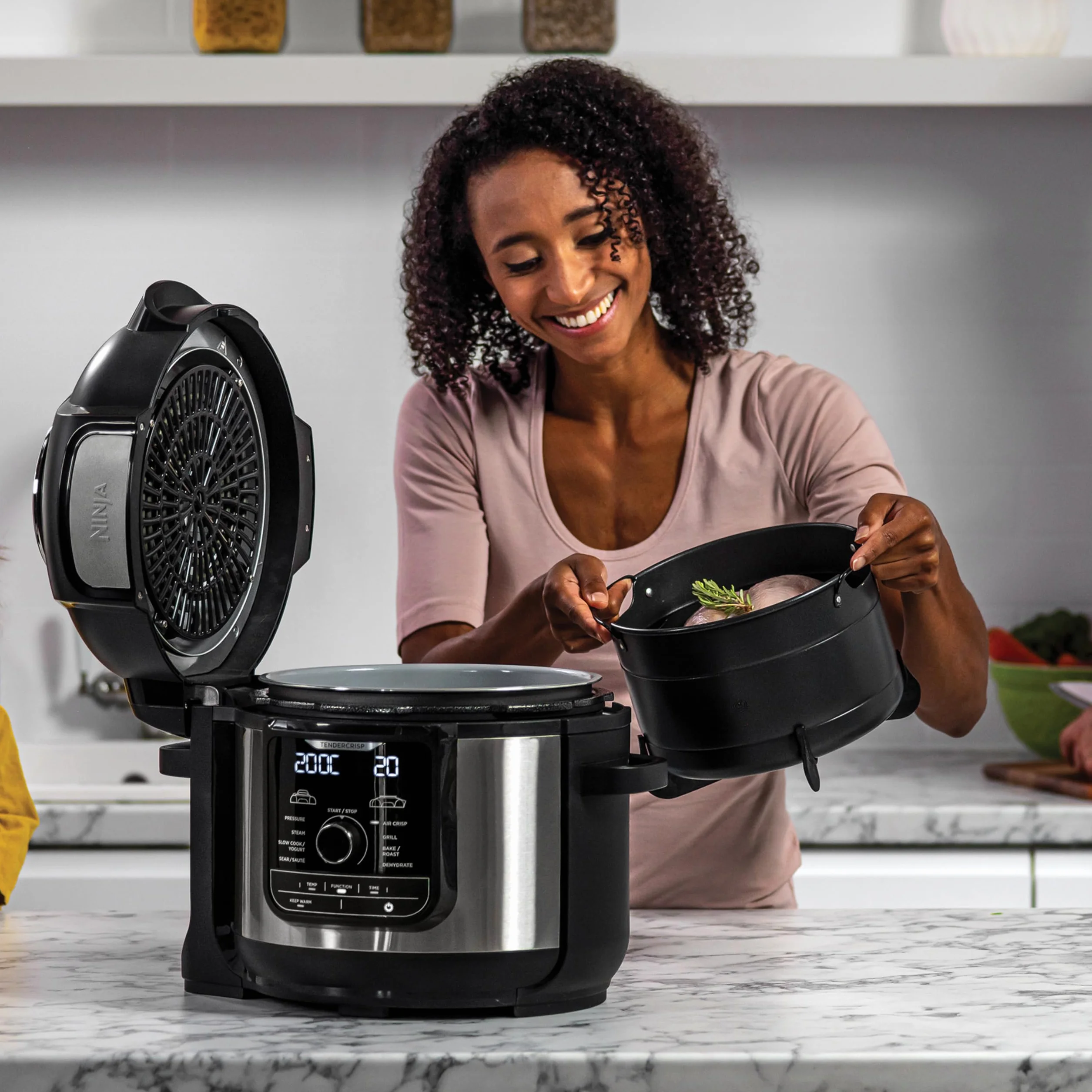 Ninja Foodi MAX Multicooker 9 in 1 7.5L OP500EU Acciaio Satinato Nero