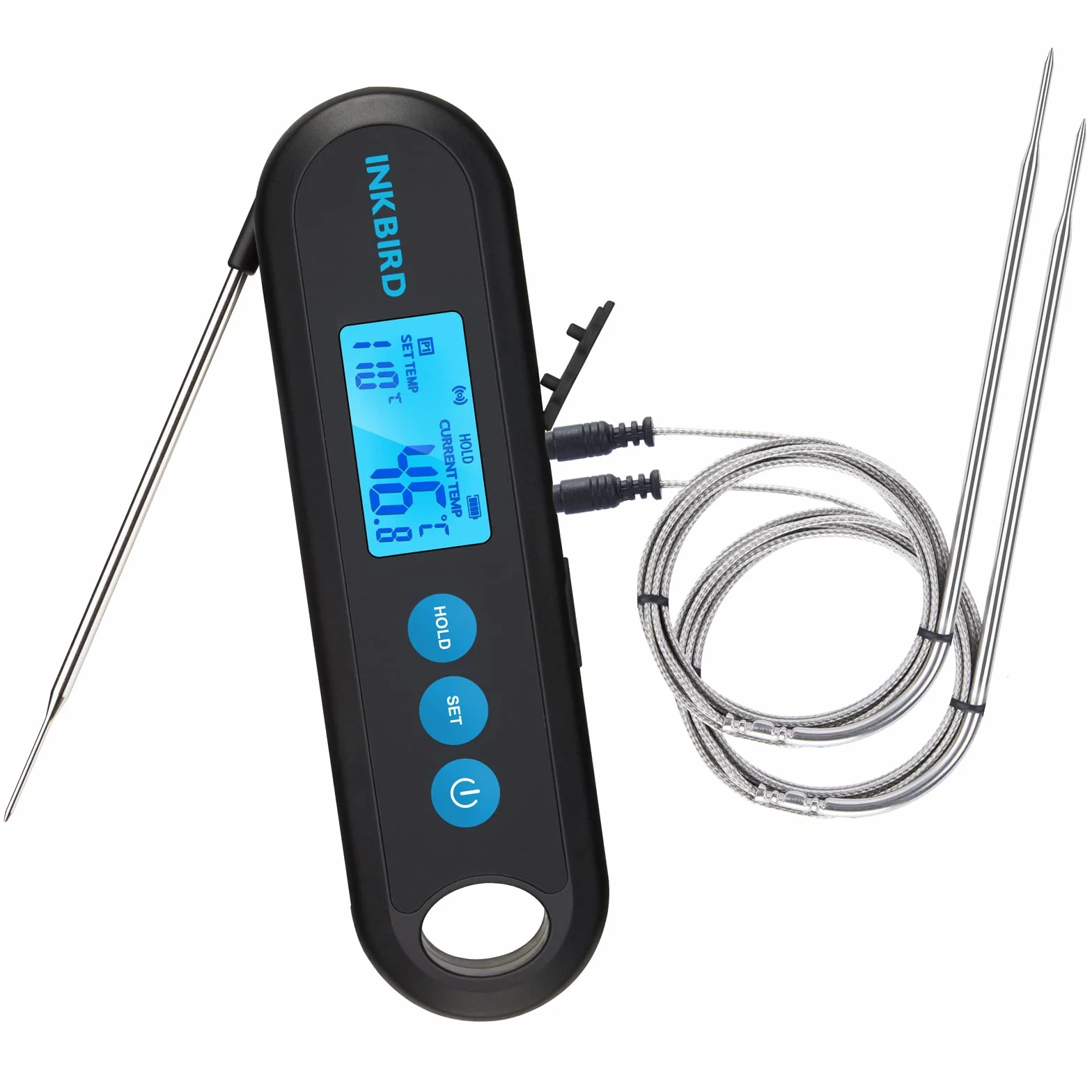 INKBIRD Termometro Cucina Digitale Bluetooth Barbecue con 2 Sonde Acciaio Inossidabile IHT-2PB