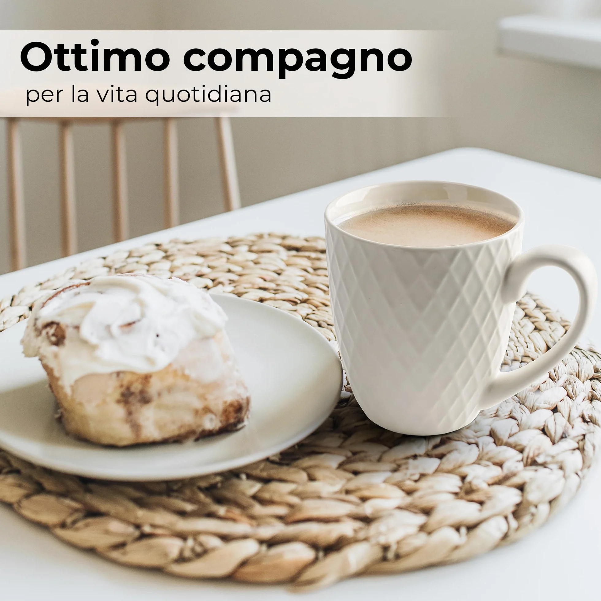 MIAMIO Palmanova Set di tazze da caffè in ceramica 400 ml Beige
