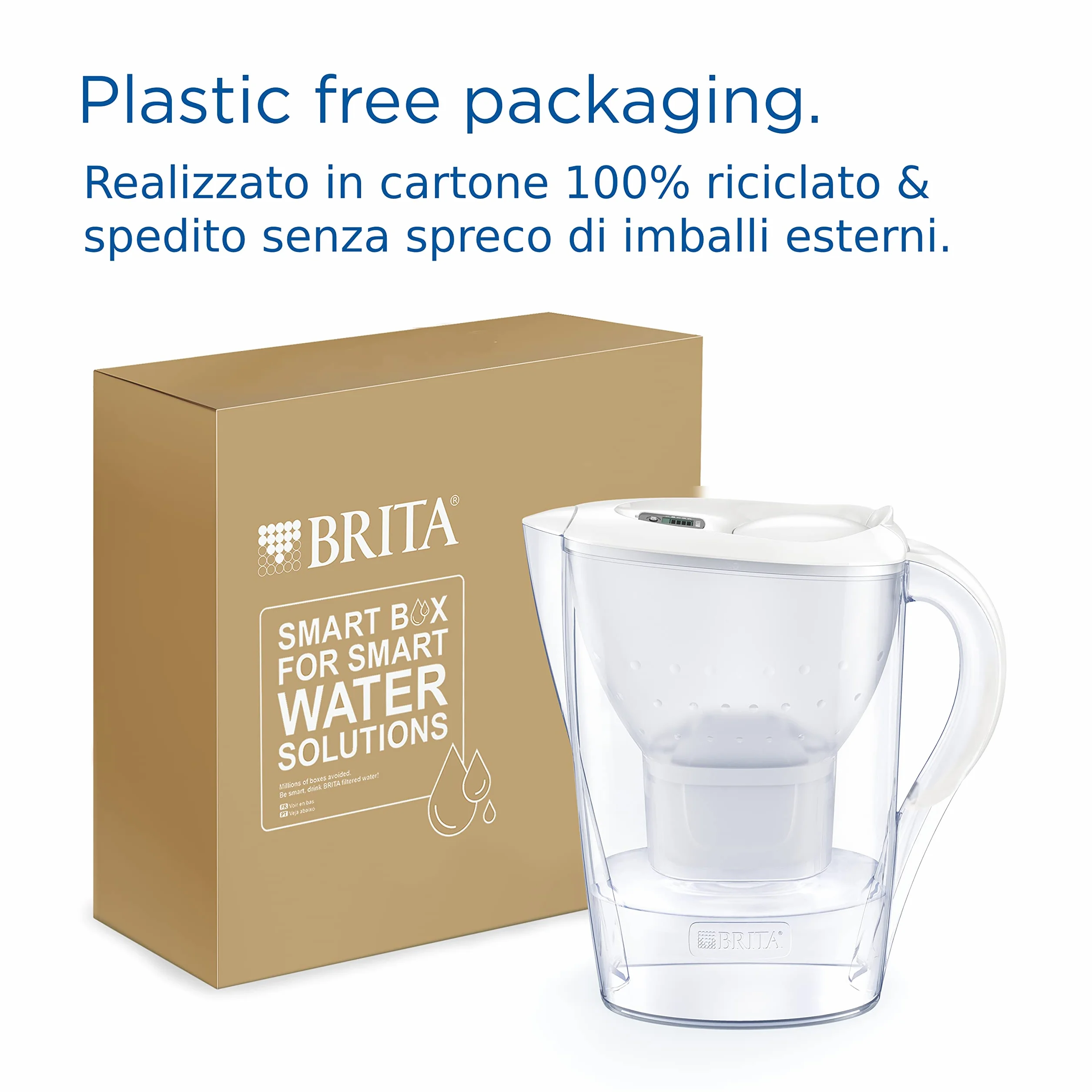 BRITA Marella Caraffa Filtrante Acqua 2.4L con 12 Filtri MAXTRA PRO All-in-1