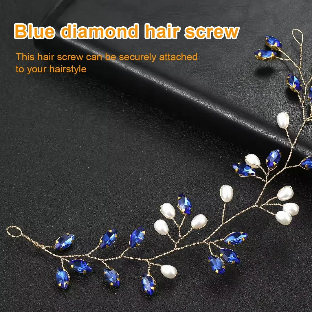 Accessori Capelli Sposa Blu Strass per Capelli