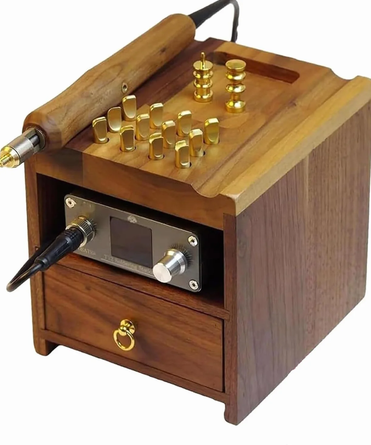 Macchina per La Cordonatura del Bordo in Pelle Calda Macchina da Stiro Elettrica per Bordi in Pelle con 14 Teste Calde Rimovibili Display A LED 80-480 °c Temperatura Regolabile