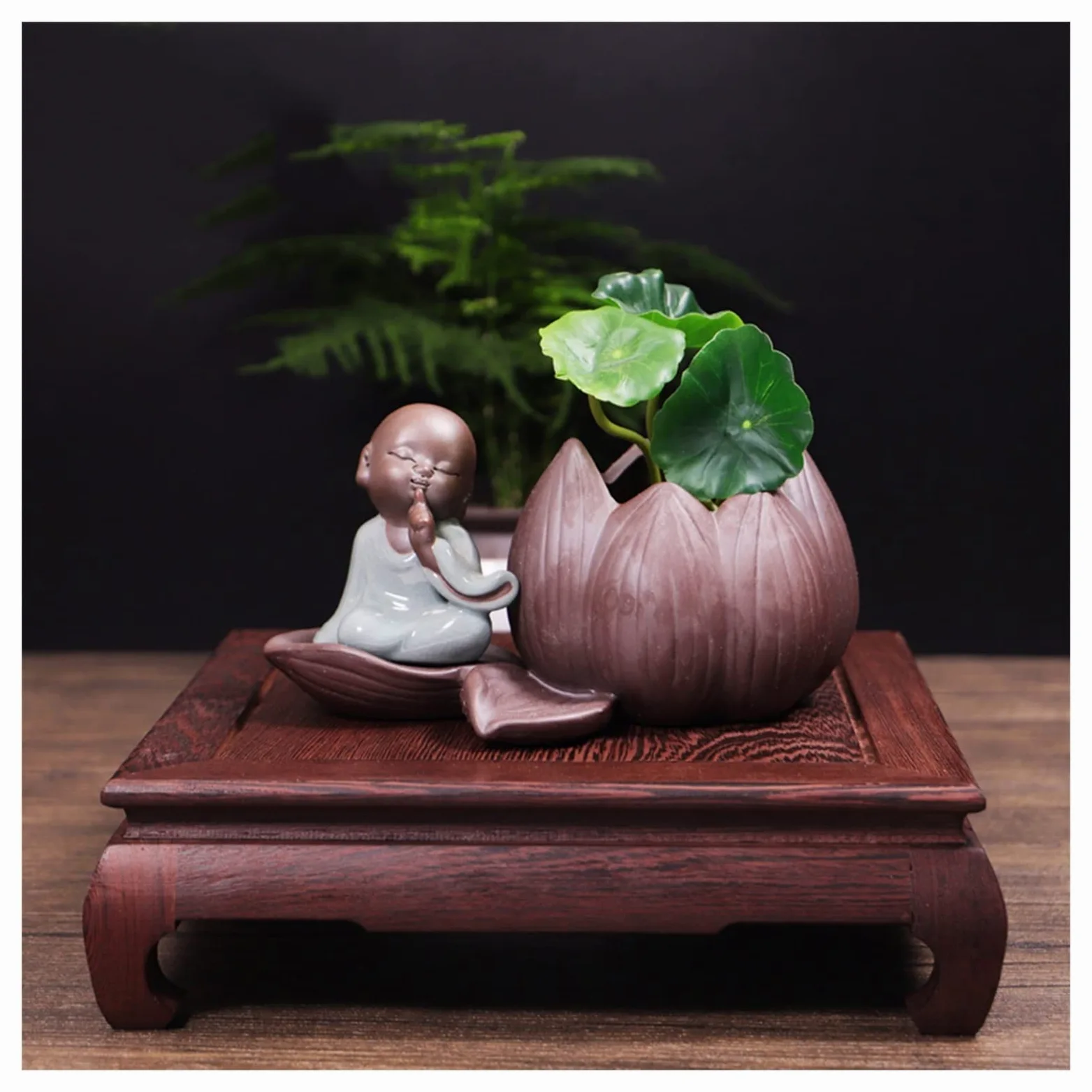 Base di supporto per bonsai in legno, per mobili orientali, forma quadrata, per statue, fiori e piccoli oggetti, di grandi dimensioni