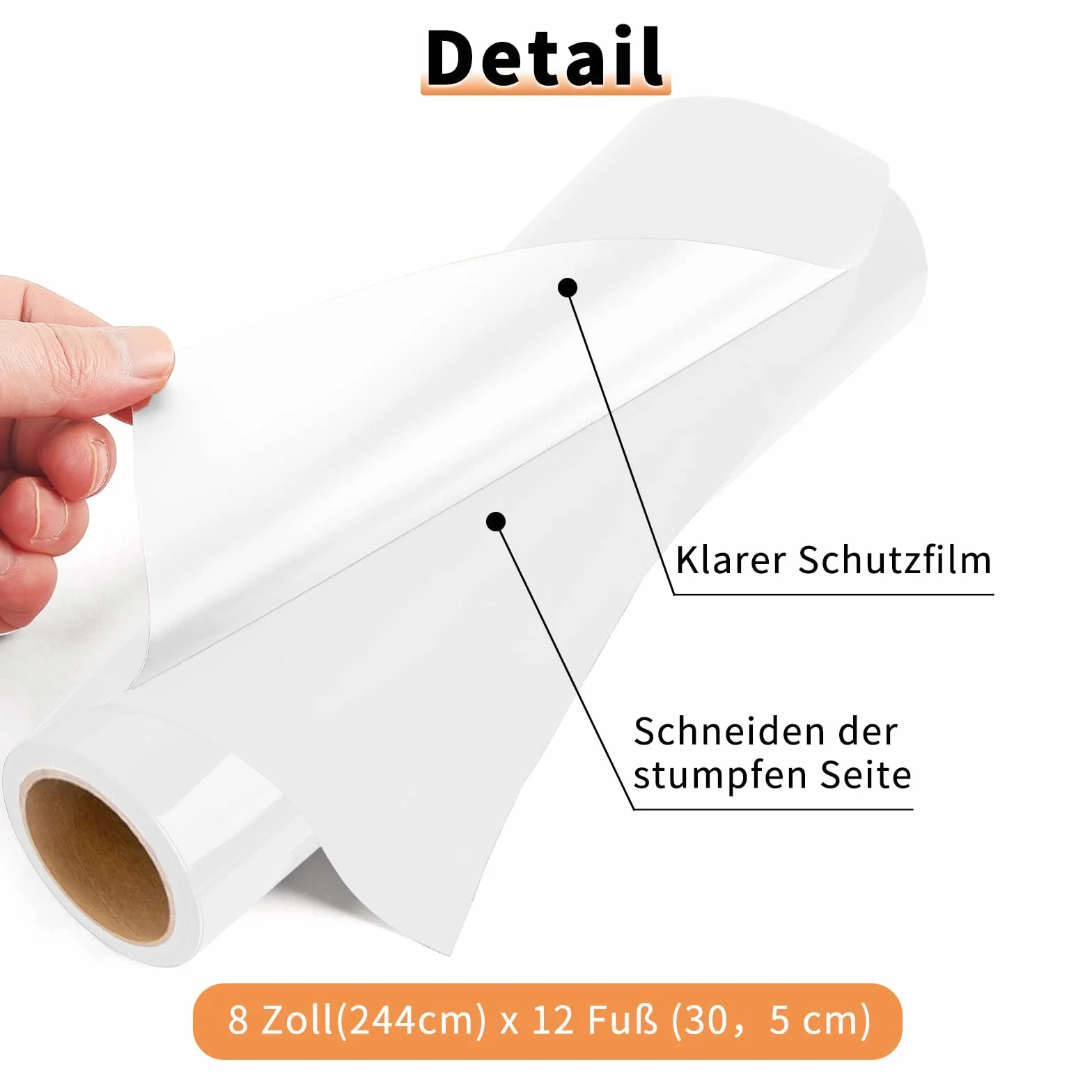 IModeur 8 Ft Vinile Termoadesivo Bianco 30,5 x 244 cm per Tessuti Cricut Maker Silhouette Cameo