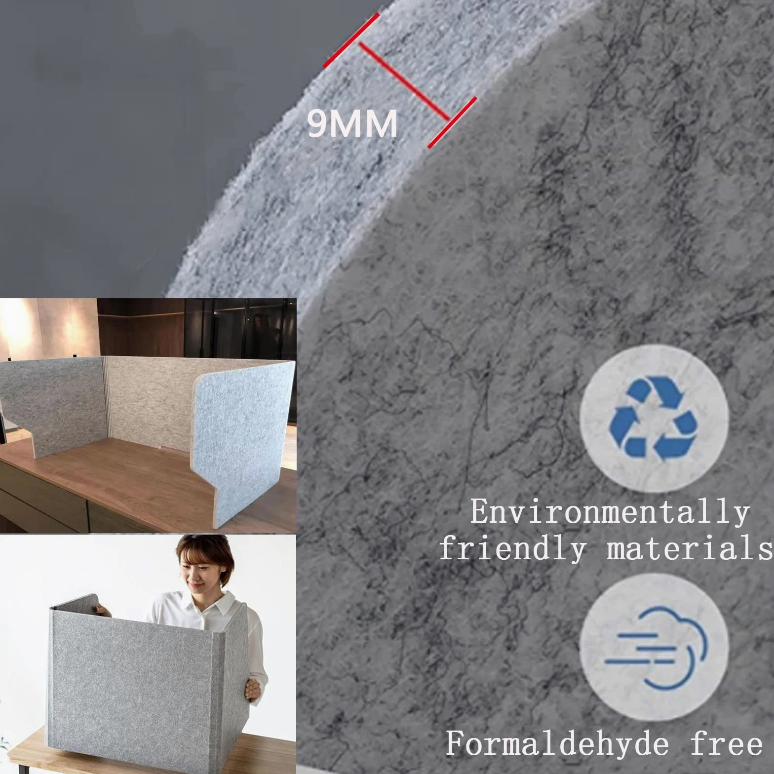 Divisori acustici per scrivania, autoportanti, Leggeri, per scuole, aule, uffici e Altro Ancora, 80 cm, fonoassorbenti, per la Privacy sul Piano di Lavoro
