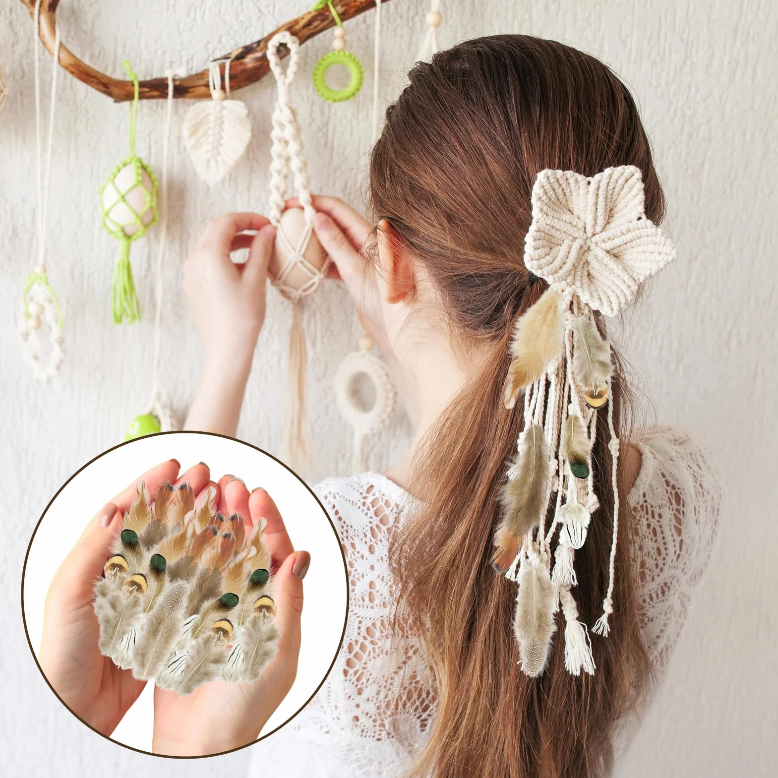 Piume decorative miste per fai da te, 6 stili, 200 pezzi