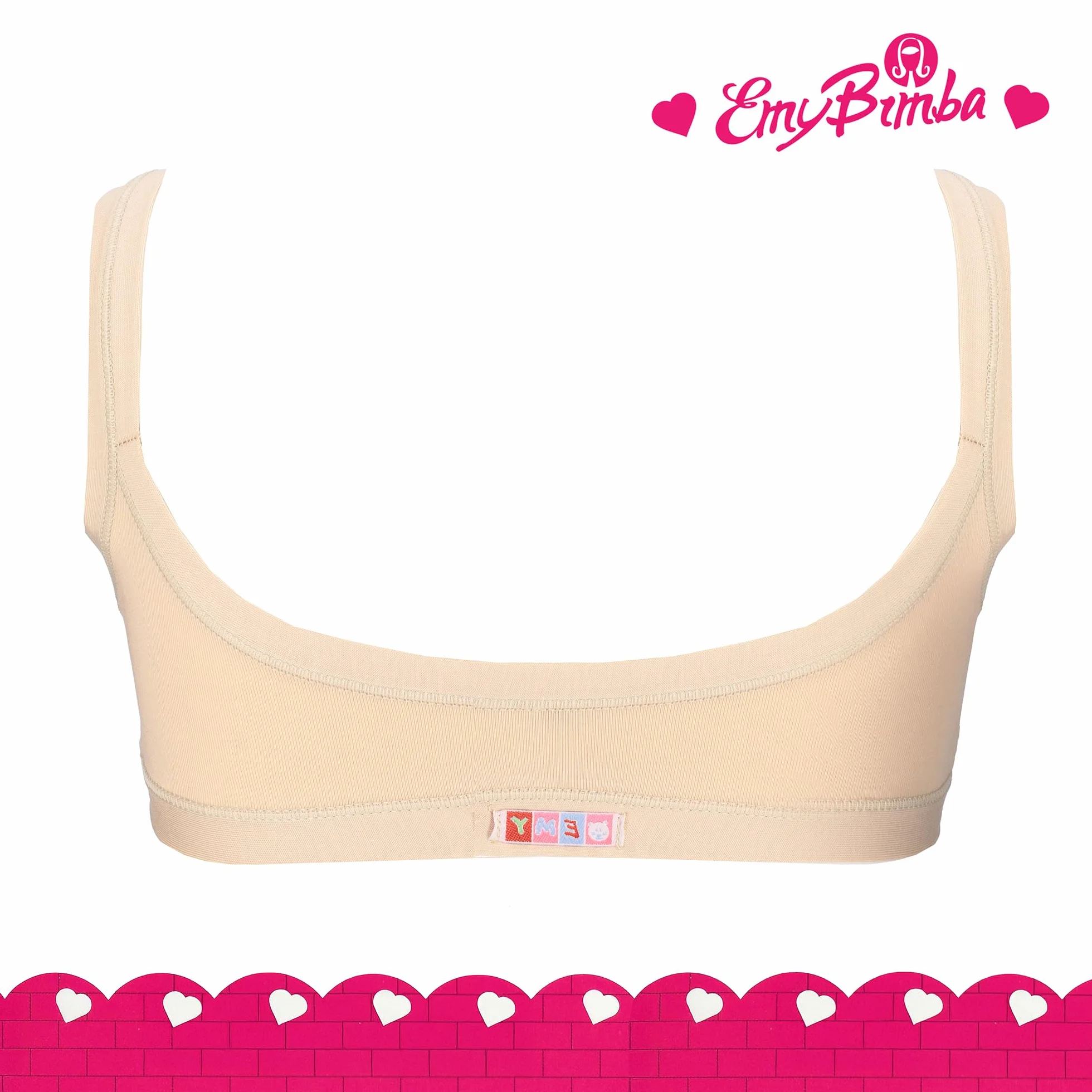 EMY Top Brassiere Bambina Cotone Elasticizzato 4-12 Anni Reggiseno Morbido Naturale Non Sintetico 3 Colori