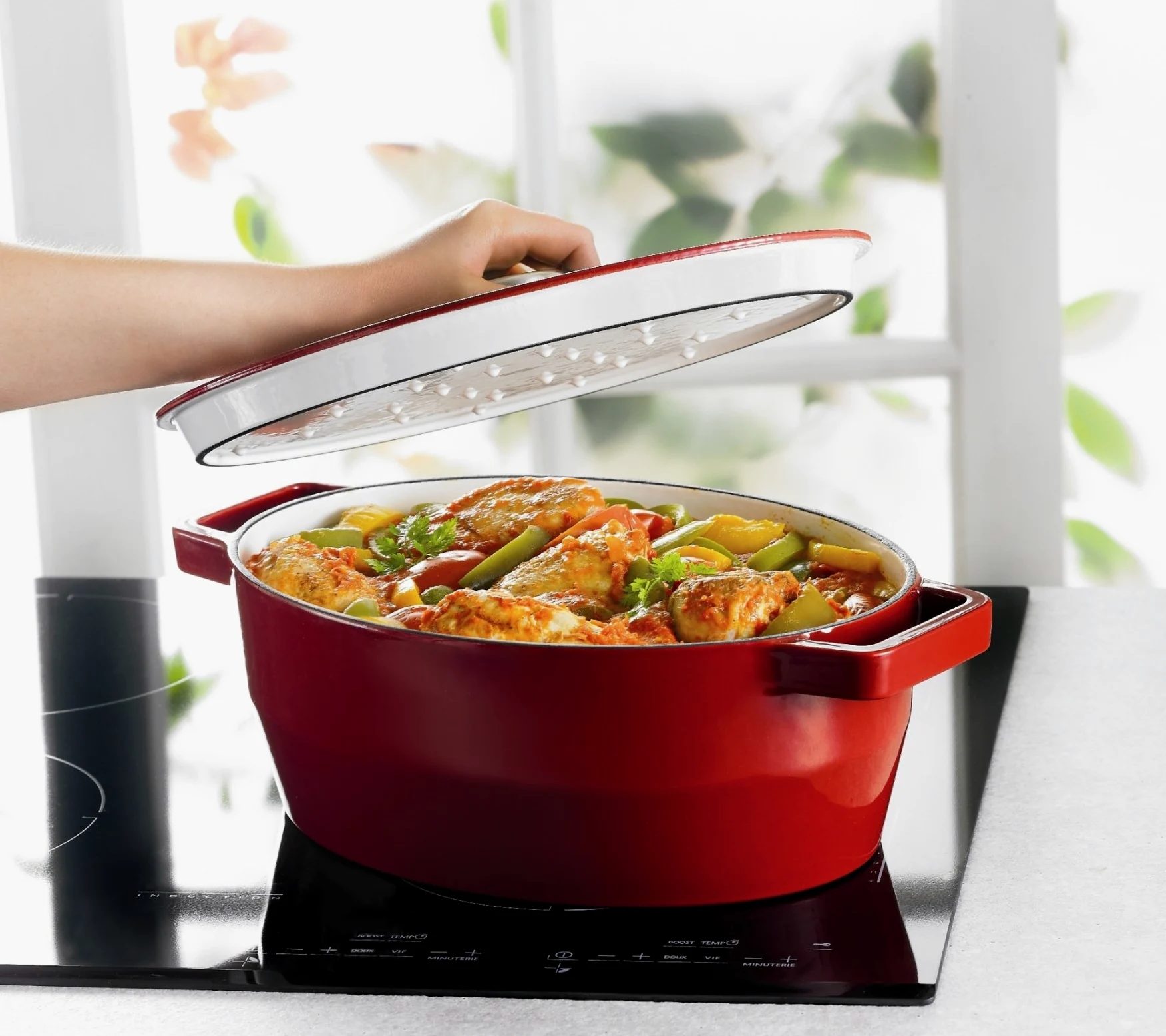Pyrex 4936879 - Cocotte ovale 3,8 L, cottura lenta, colore: Rosso