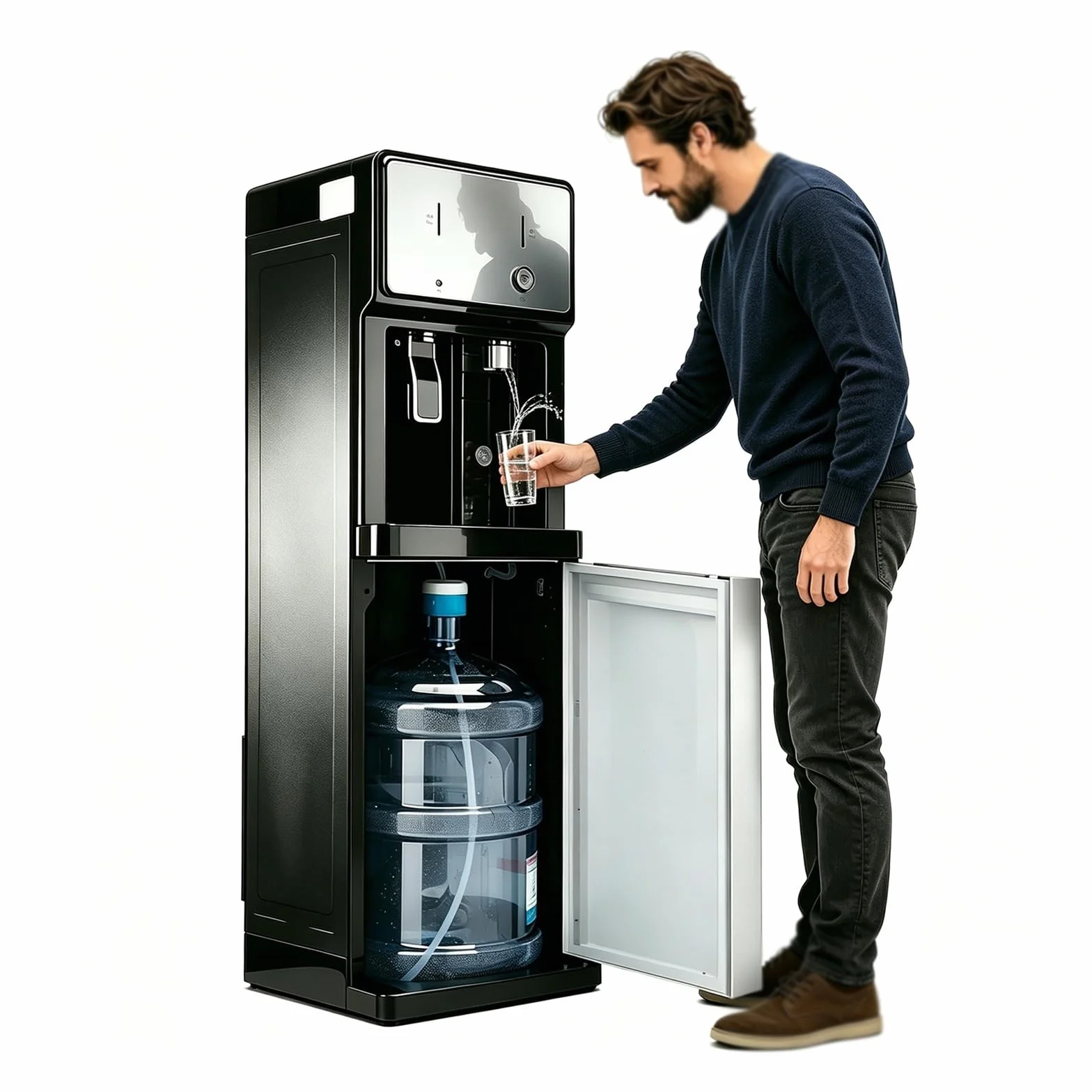 Distributore Acqua Ufficio, Erogatore Acqua Caricamento Dal Basso, Regolazione Temperatura 3 Livelli, Depuratore Acqua Casa Cafè Bar
