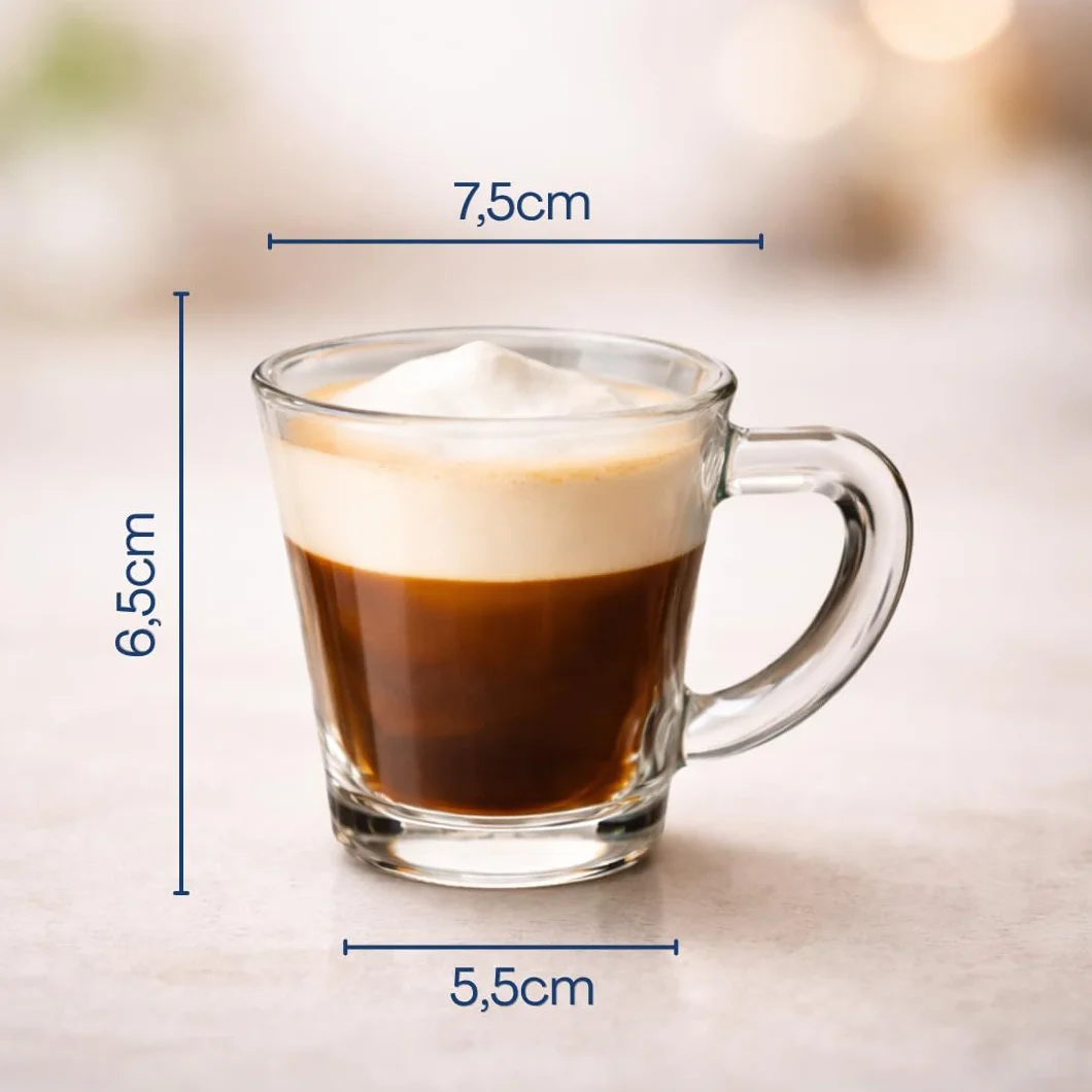Generico Tazzine da Caffè in Vetro 70 ml Set 12 Pezzi Lavabili in Lavastoviglie