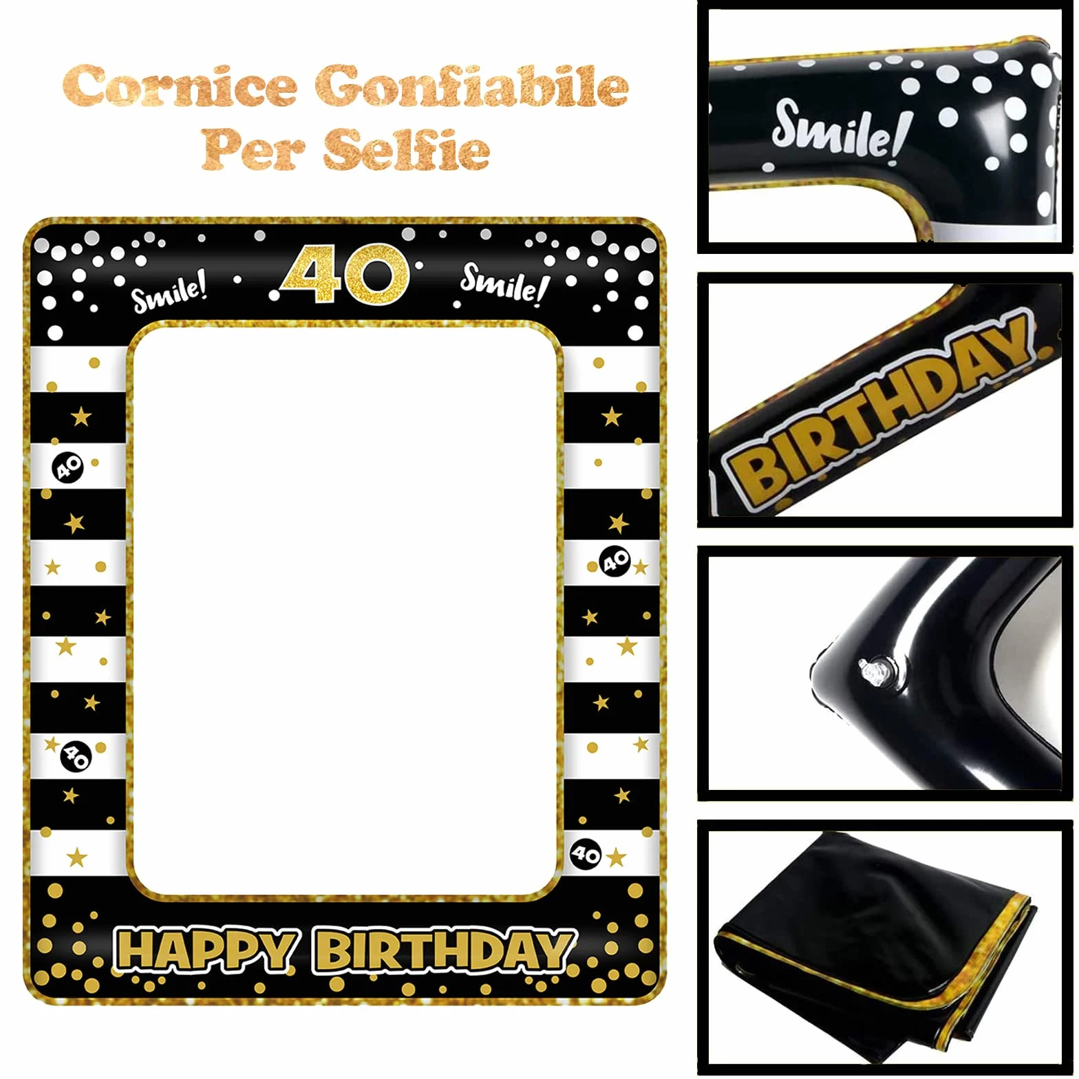 VEGCOO Gadget Foto Props Accessori Kit 32 Pezzi Photo Booth Compleanno 40 Anni