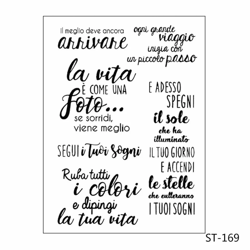 Timbri Trasparenti in Silicone a Tema Italiano per Scrapbooking e Album Fotografici Fai da Te