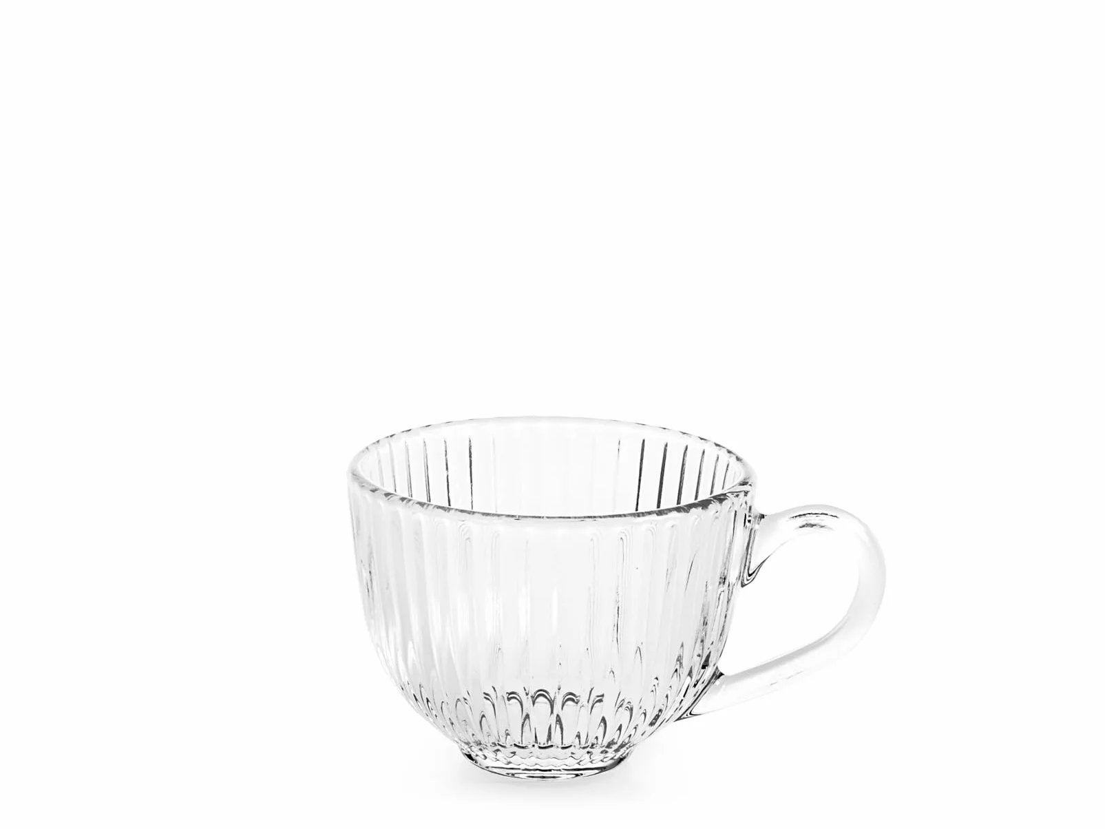 H&H Set 6 Tazzine da Caffè in Vetro Epoque Trasparente 100cc