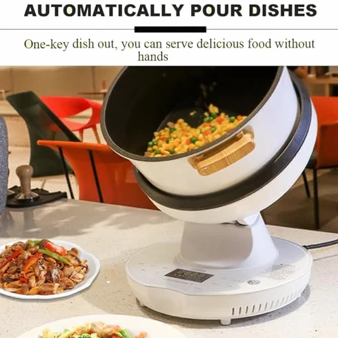 Macchina di cottura automatica 2000 W 8 l wok rotazione 360° fornello portatile