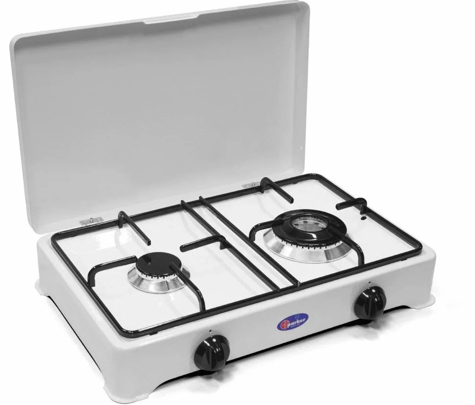 FORNELLO DA TAVOLO PARKER A 2 FUOCHI A METANO USO ESTERNO - DOPPIA CORONA DA 3,5 KW - 2002CBGPm/c