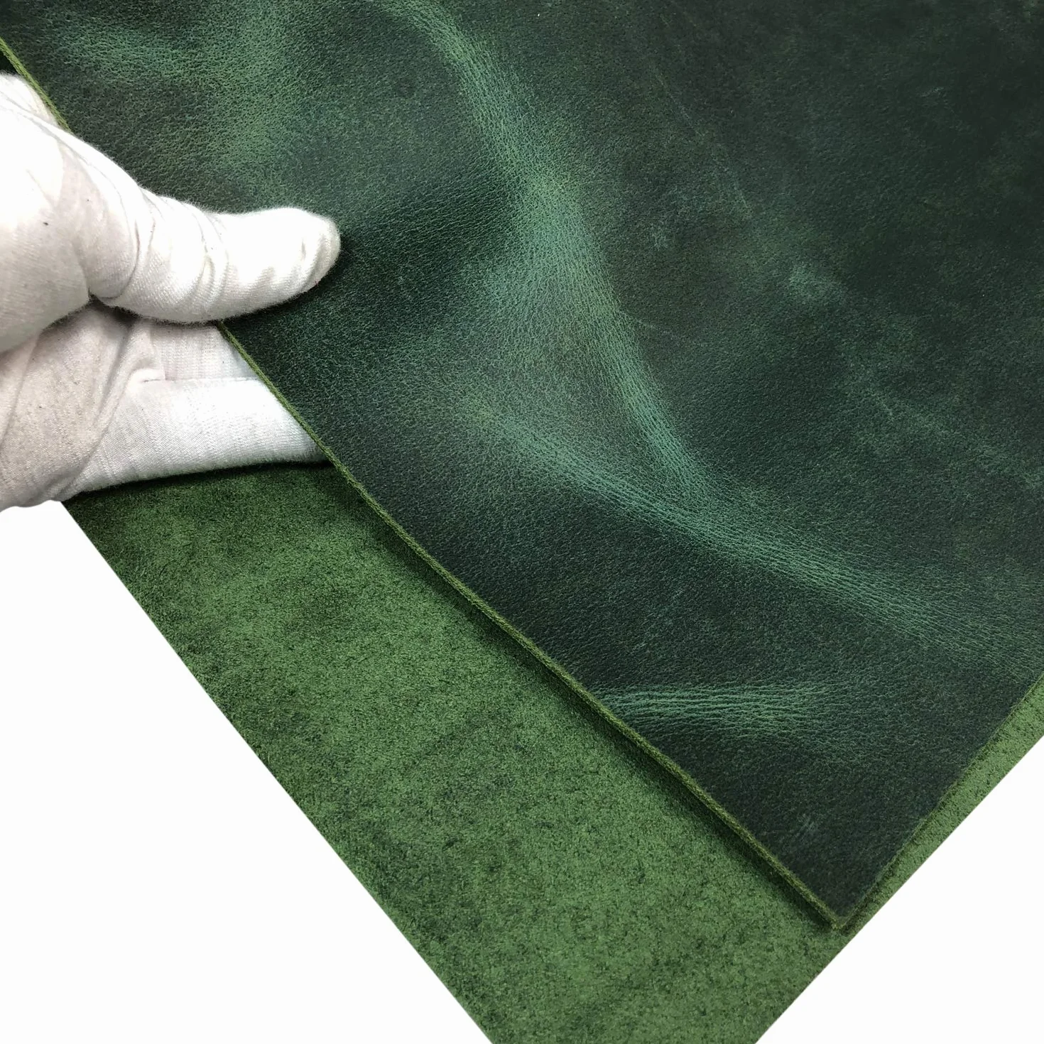 Pelle di vacchetta pieno fiore 2,0 mm 141,7-170,1 g 30,5 x 15,2 cm Verde per cucito hobby officina