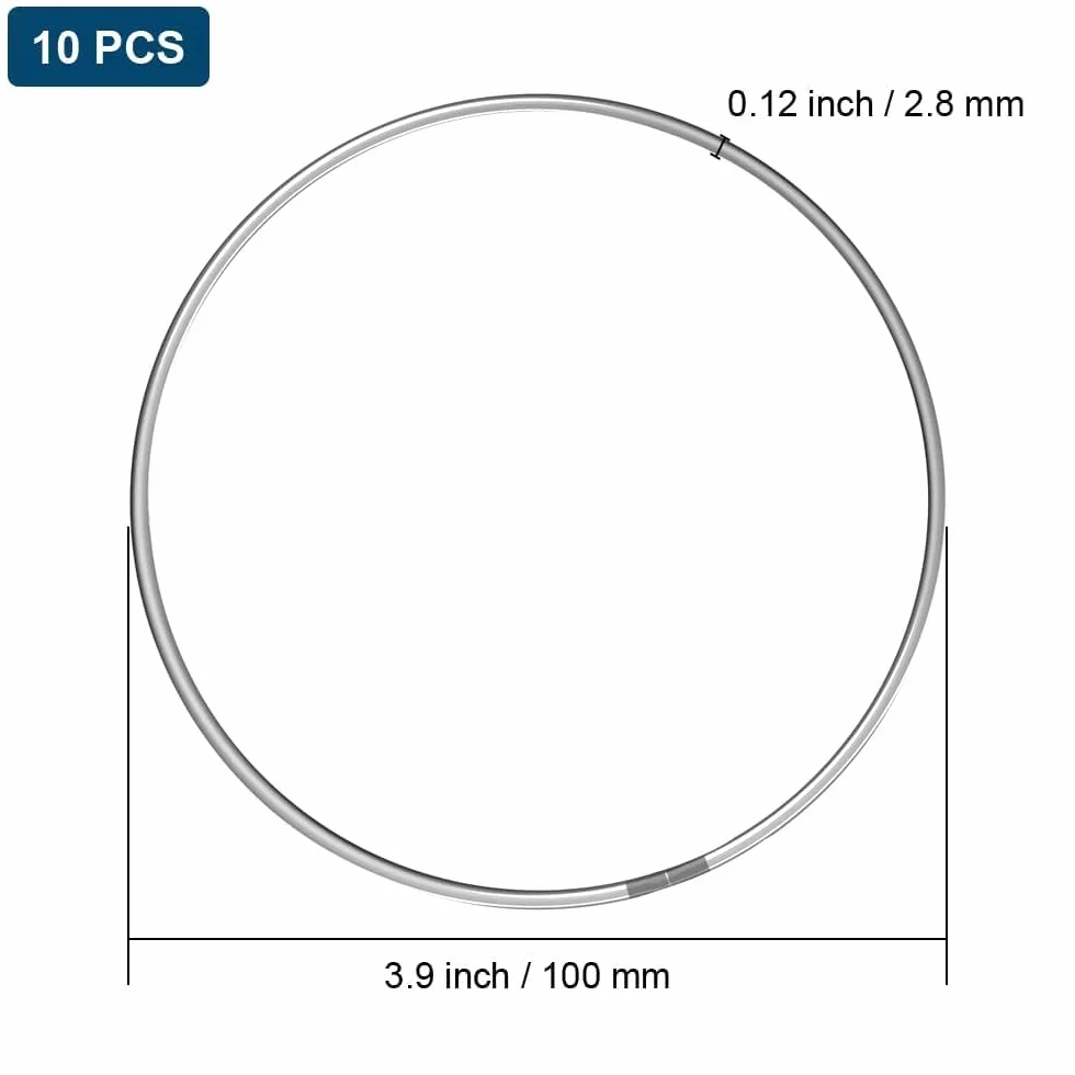 Ghirlanda Floreale in Metallo 10 Pezzi 10cm Cerchi per Decorazioni Acchiappasogni Ferro