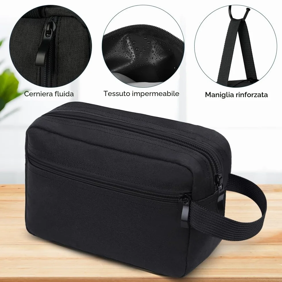 Aucuu Borsa da Toilette per Uomo Donna, Beauty Case Grande da Viaggio, Trousse Resistente all'Acqua
