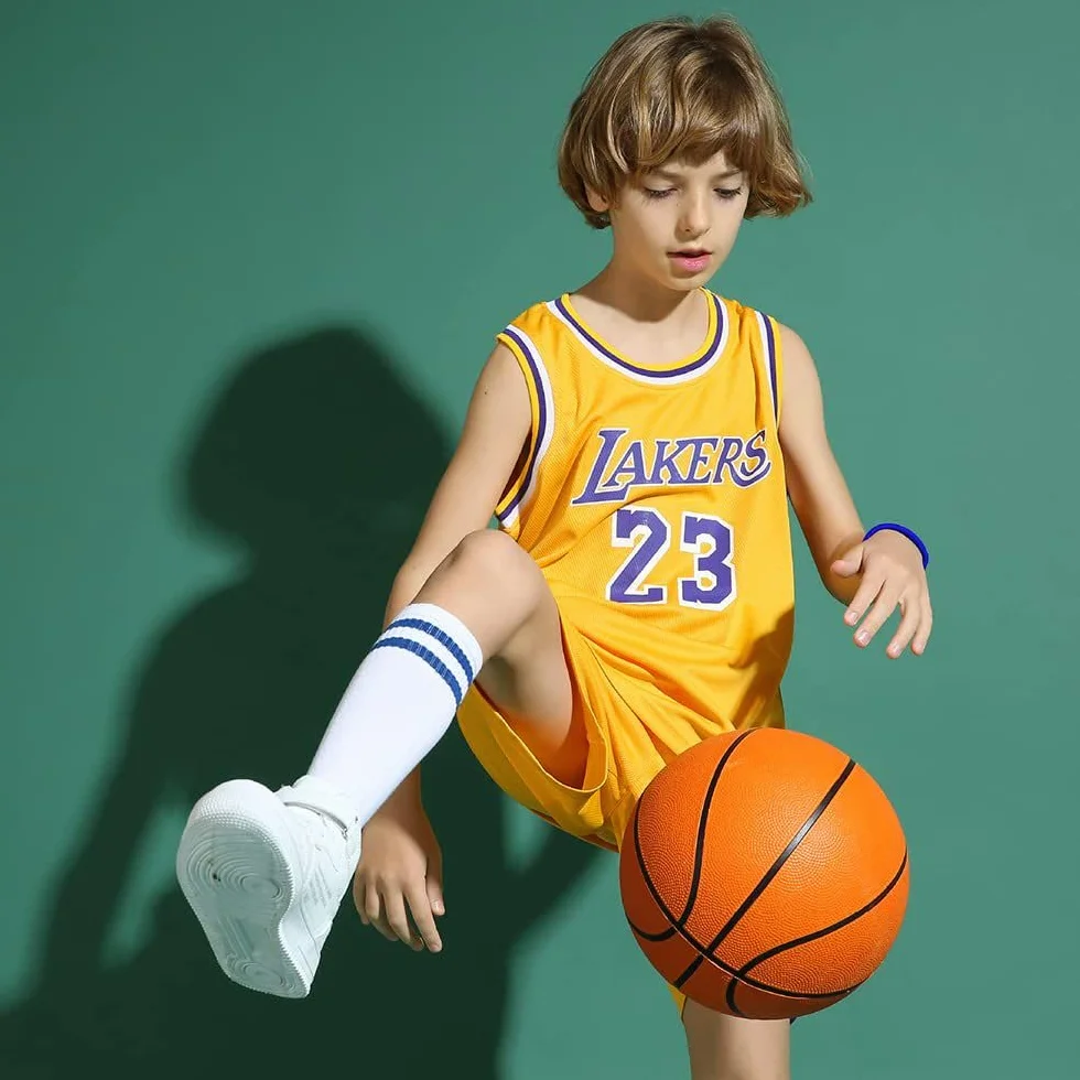 Completo Basket Bambino,2 Pezzi Completo Basket Ragazzo,Divisa Basket Bambino,Senza Maniche Maglia Basket Bambino,Canotta Basket Bambino e Pantaloncini,Completino Basket Bambino 4-14 Anni