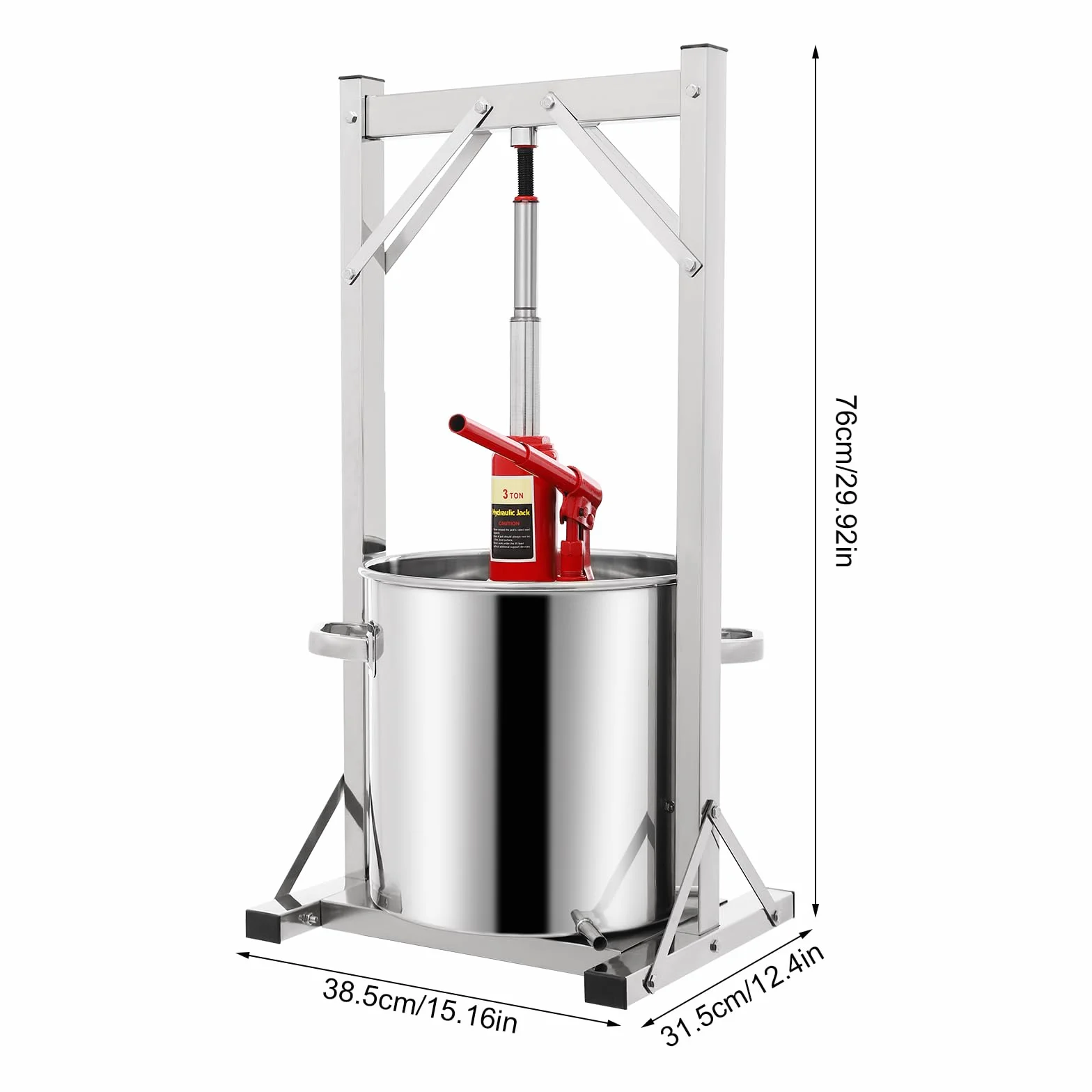 3T pressa idraulica in acciaio inox 22L spremiagrumi manuale per succo di sidro vino olio d'oliva