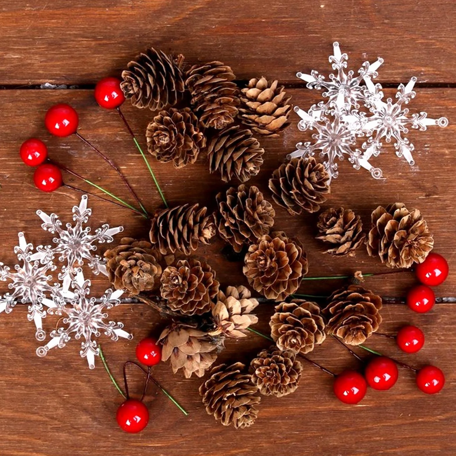 150 pezzi bacche rosse natalizie decorazione mini palla artificiale agrifoglio ghirlanda ornamenti
