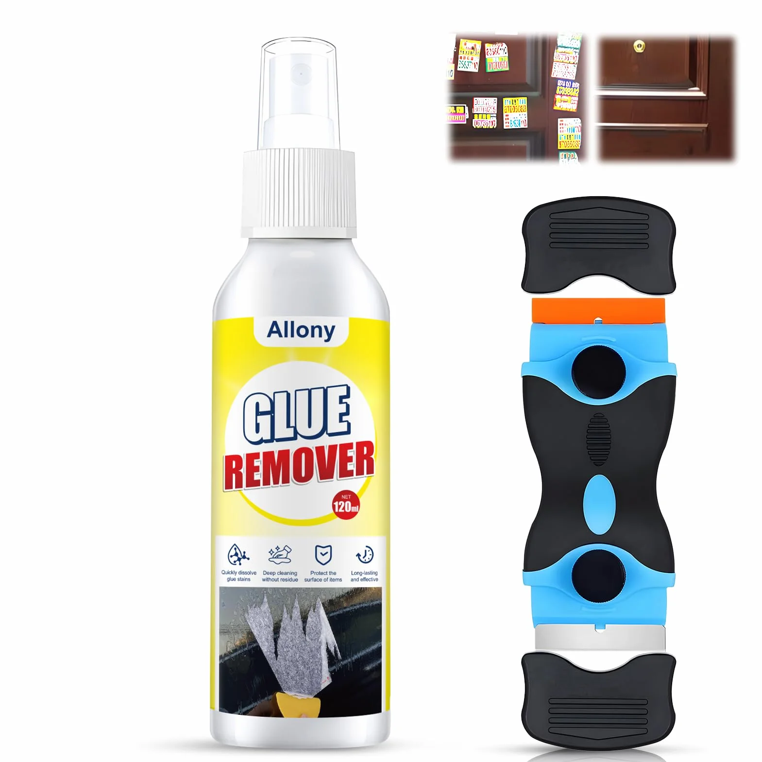 ALLONY Rimuovi Colla Spray Solvente per Etichette e Residui 120ML