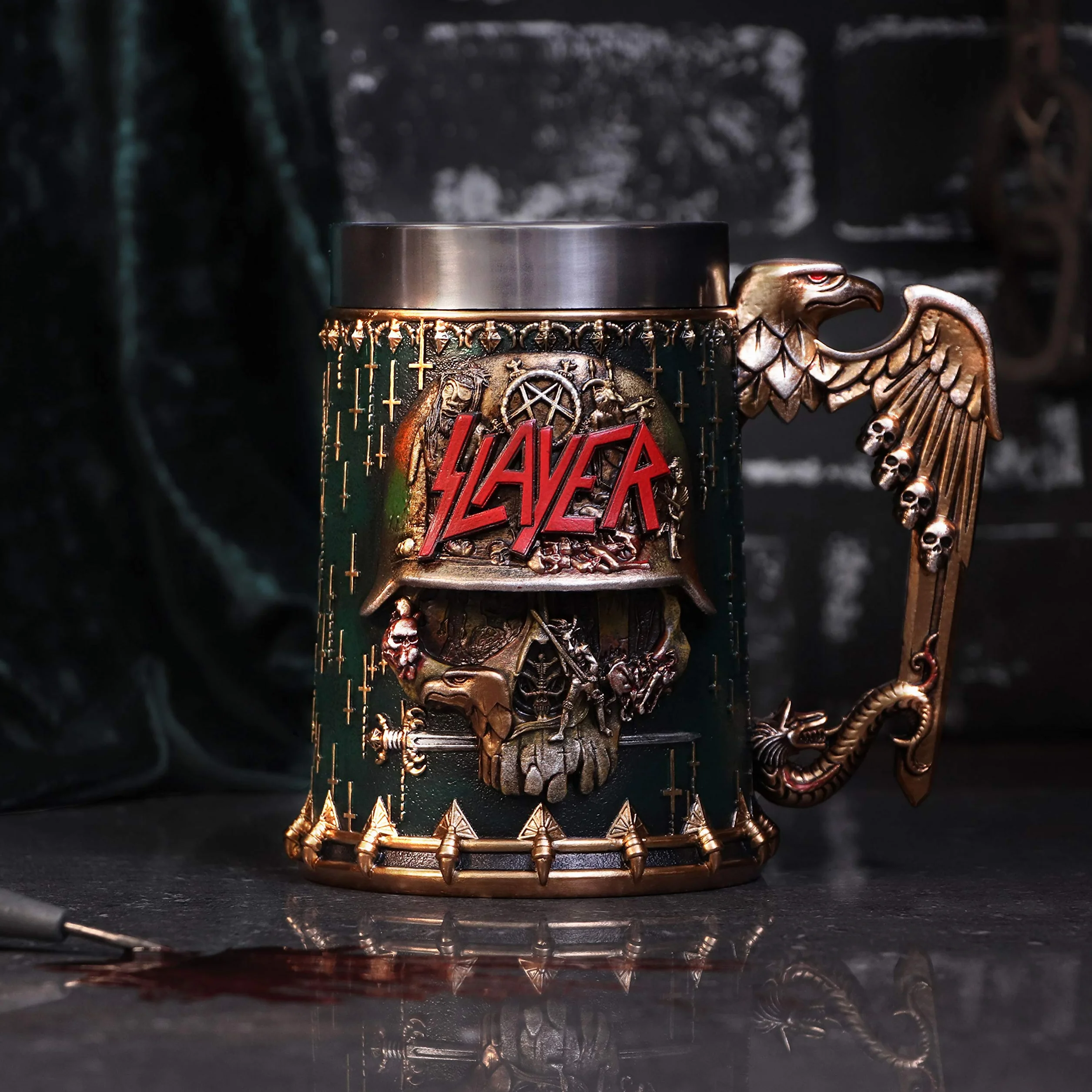 Nemesis Now Boccale con Licenza Ufficiale Slayer Eagle Helmet Skull Logo