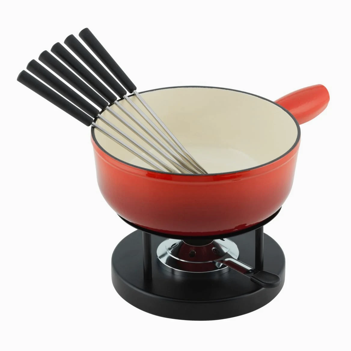 Kuhn Rikon 32236 - Set per fonduta di Formaggio a induzione, in ghisa, 24 cm, 34 x 26 x 23 cm, 3,2 Litri, per 4-6 Persone