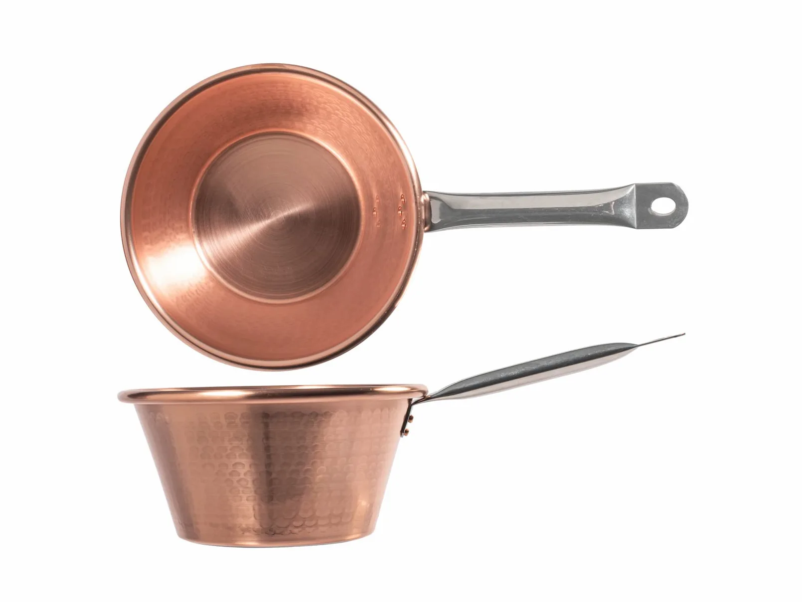 HOME-Paiolo in Rame 26 cm con Manico in Acciaio Inox - Compatibile con Piani a Induzione e Inossidabile
