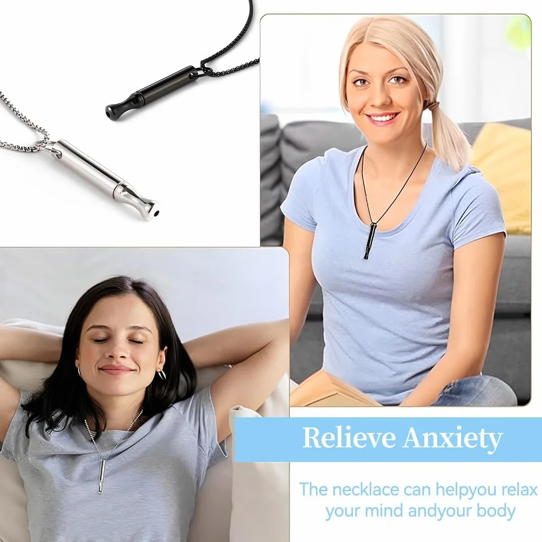 Collana meditativa Premium antistress per ansia 2 Pezzi Nero Acciaio