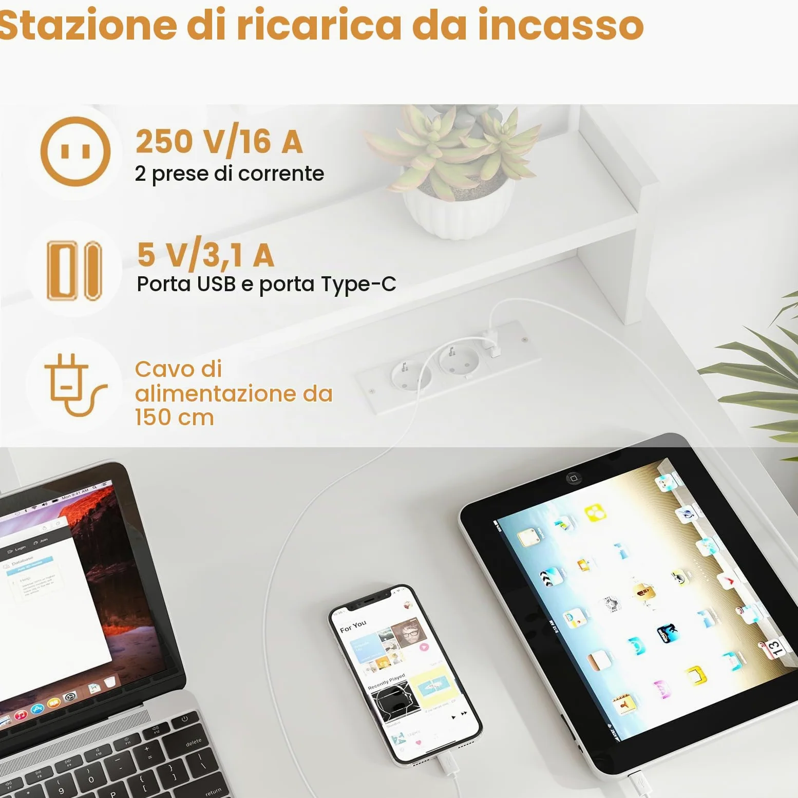 LIFEZEAL Scrivania Ufficio per Computer, con Cassetto, Supporto di Monitor, Vassoio per Tastiera, Salvaspazio, Postazione di Lavoro, Scrittoio, Tavolo Porta PC, Laptop, in Legno, Max 45kg, Bianco