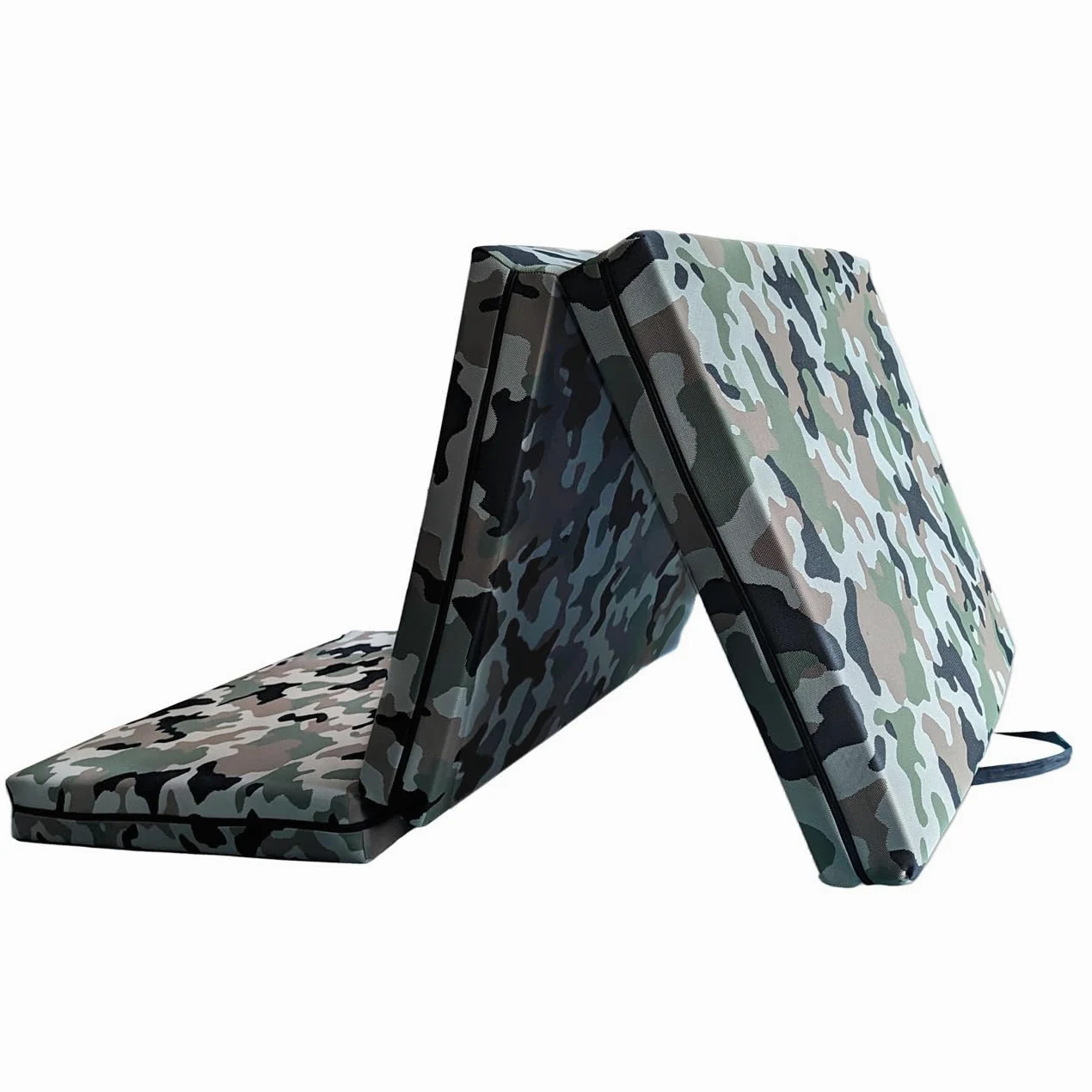 GEEMMA s.r.l. Materasso pieghevole futon, materassino da campeggio mimetico sfoderabile antimacchia. Materassino per ospiti inattesi 140x200x10 cm