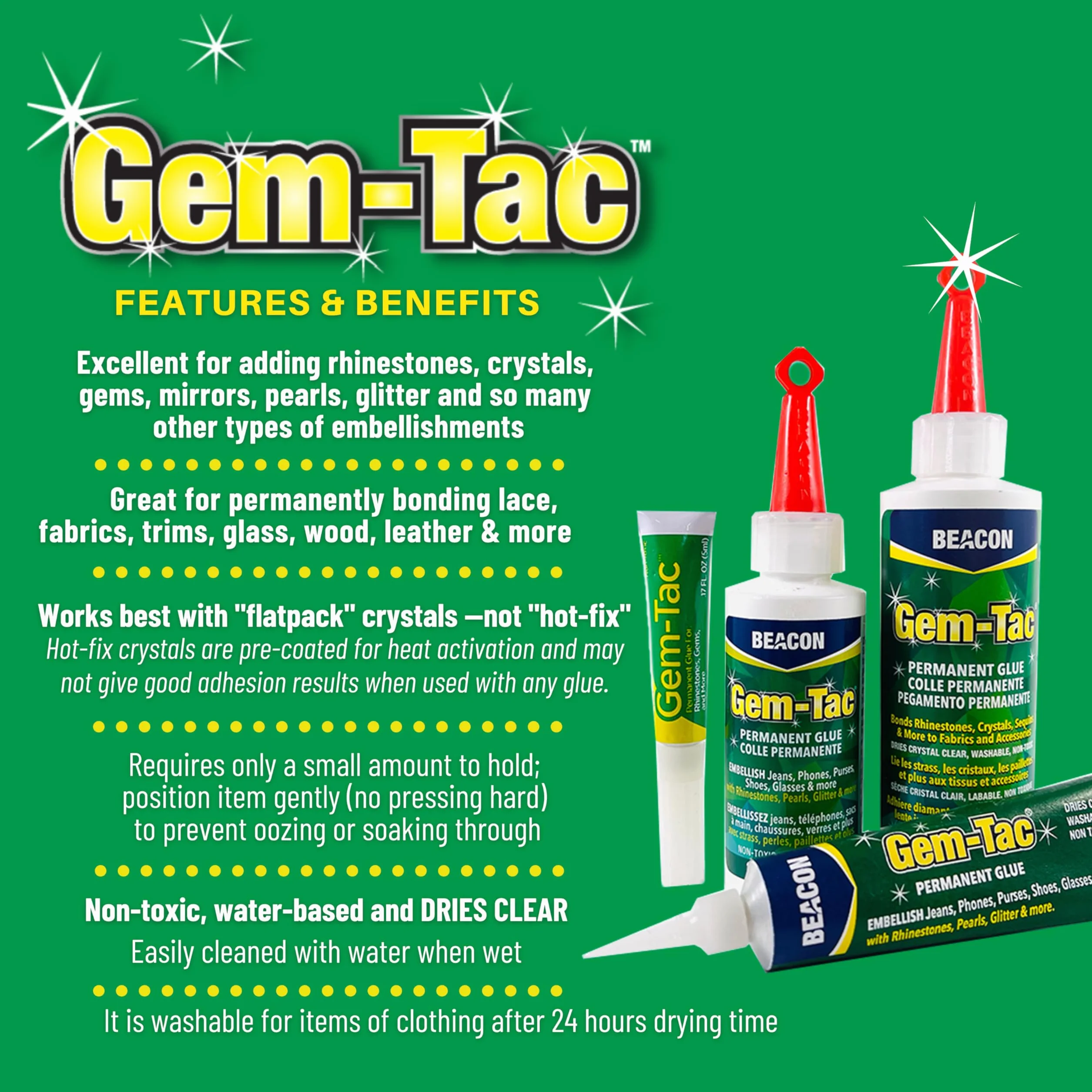 Gem-Tac - Bottiglia Media 118 ml, Trasparente