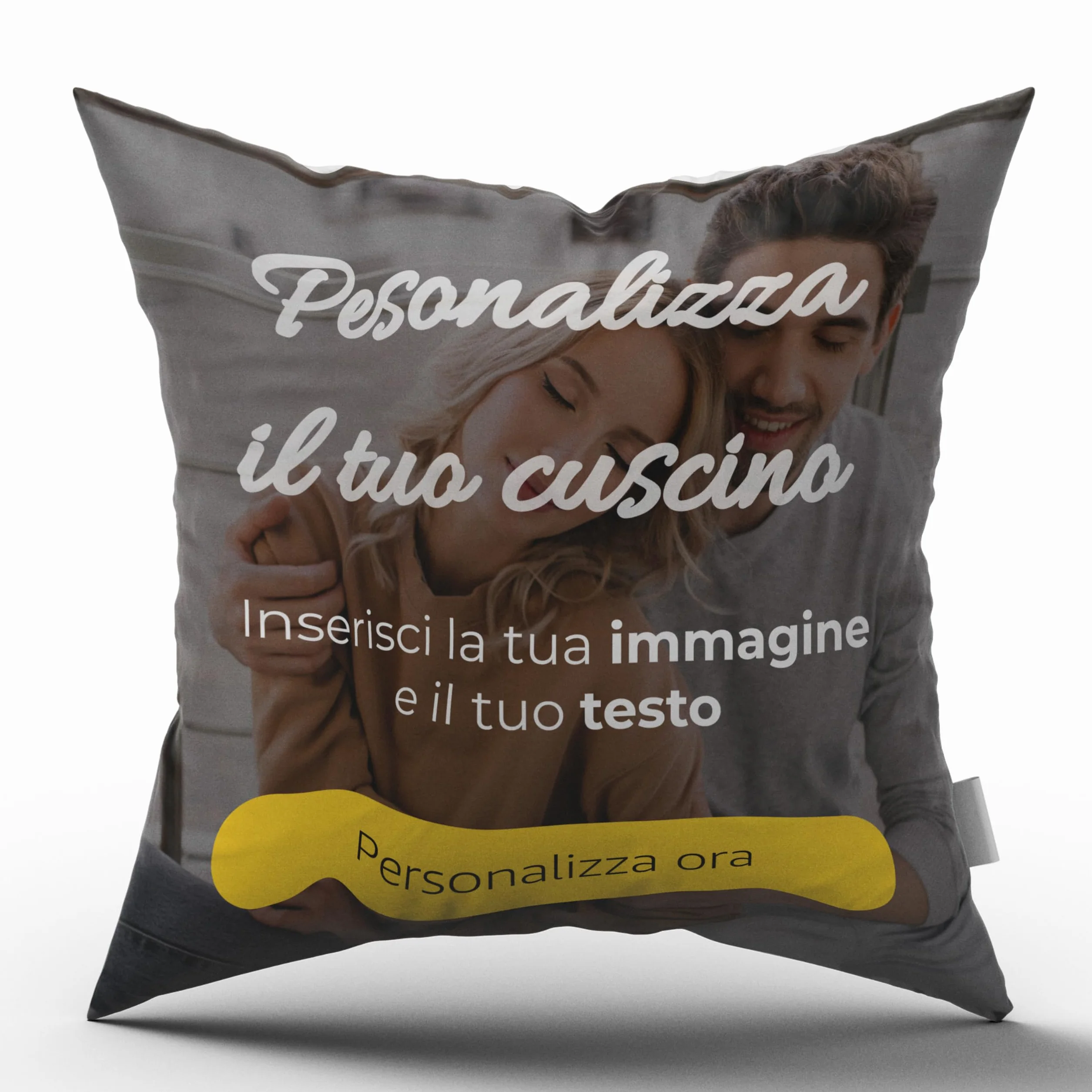 Cuscino Personalizzato con Foto e Testo 40x40 cm Stampa Fronte e Retro Imbottitura Inclusa Idea Regalo Uomo Donna Compleanno Made in Italy
