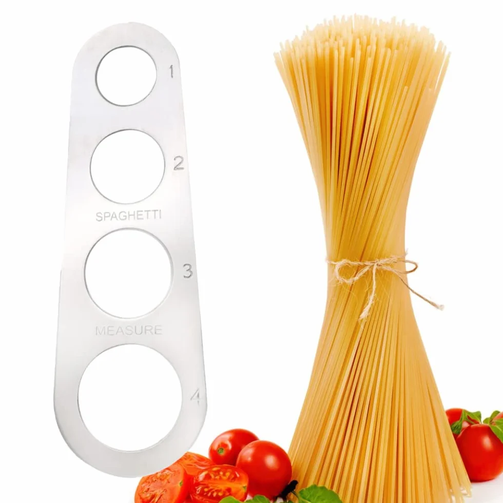 Misuratore di Spaghetti in Acciaio Inox 4 Fori, Gadget Porzioni Pasta