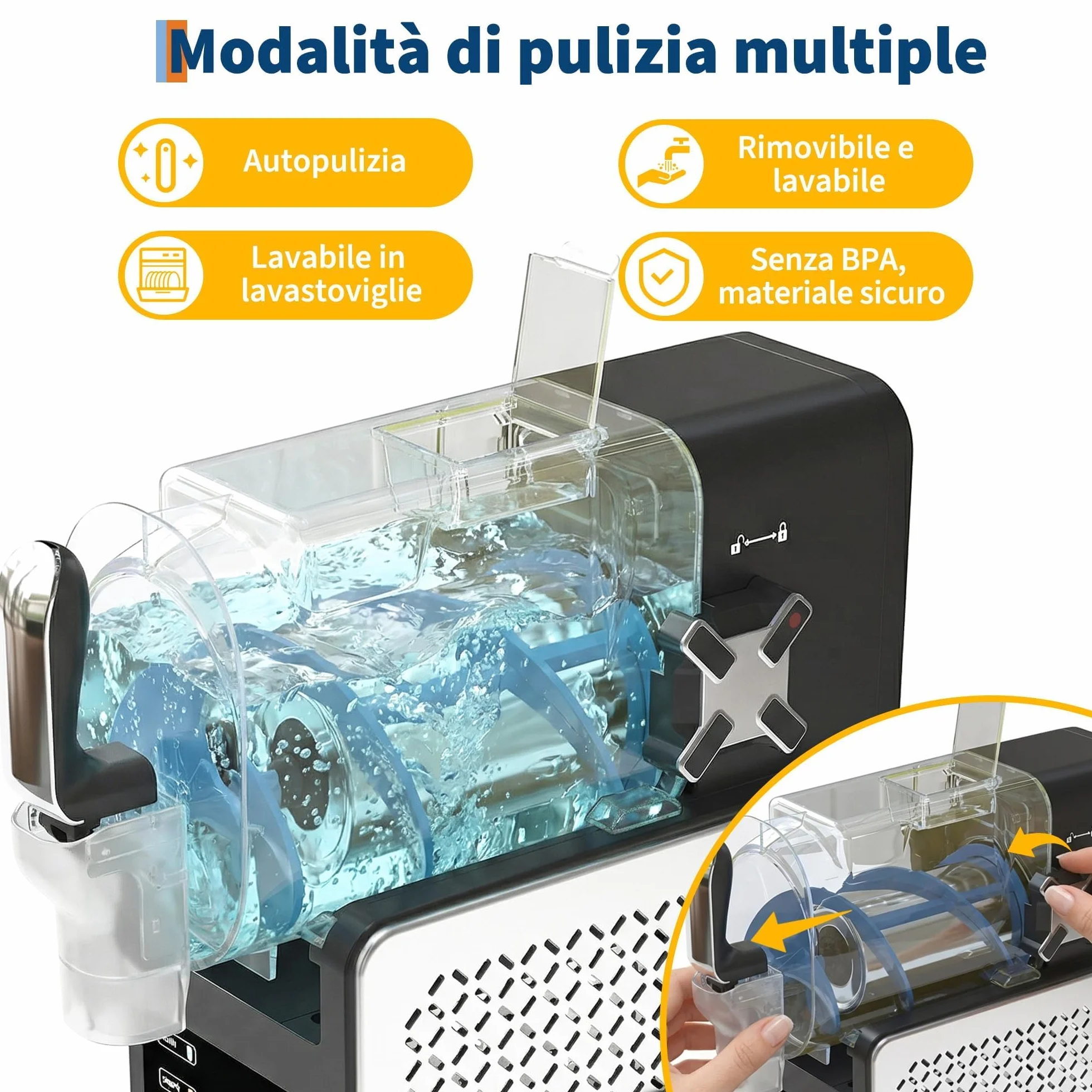 Macchina per Granite 1,9L Macchina per Gelato Soft 5 Programmi QuickChill Display LED AutoPulizia
