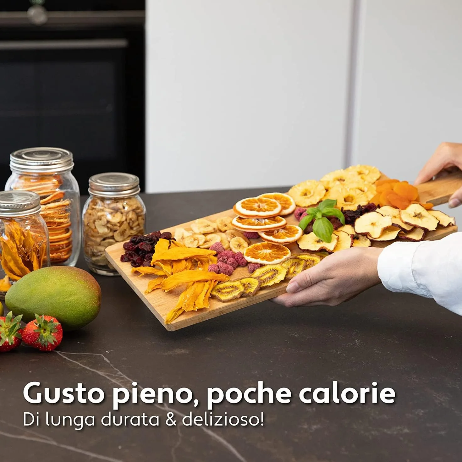 Vita5 Essiccatore Alimentare con 6 Vassoi in Acciaio Inox - Essicatore Frutta e Verdura 24 Ore Timer - Disidratatore Alimenti Temperatura Regolabile 35-75°C - 650W Essiccatore da Casa in Inox