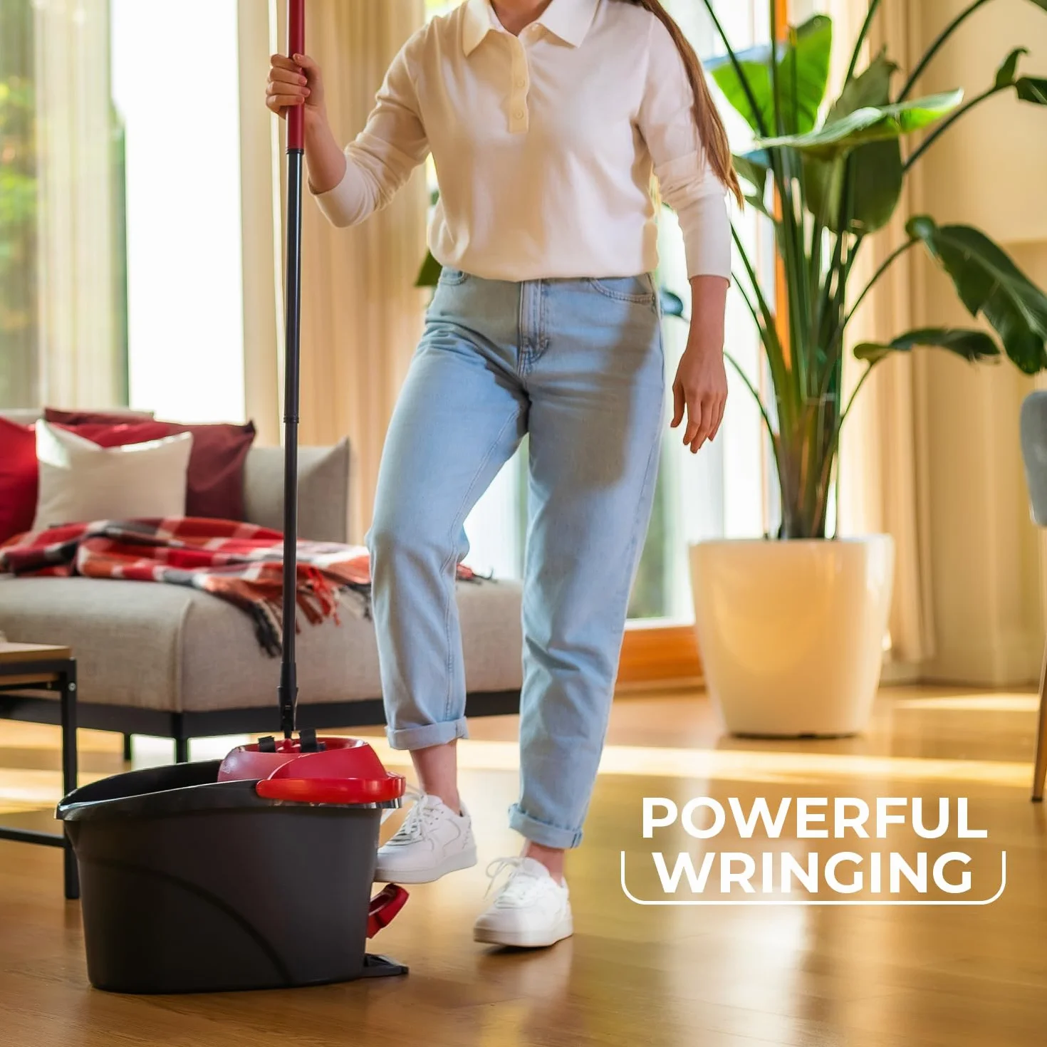 Vileda, Sistema lavapavimenti Ultramax Turbo, Adatto a tutti i pavimenti, Forza pulente della microfibre, Lavabile in lavatrice fino a 60 °C, Sistema lavapavimenti sostenibile, Vileda Love It Clean