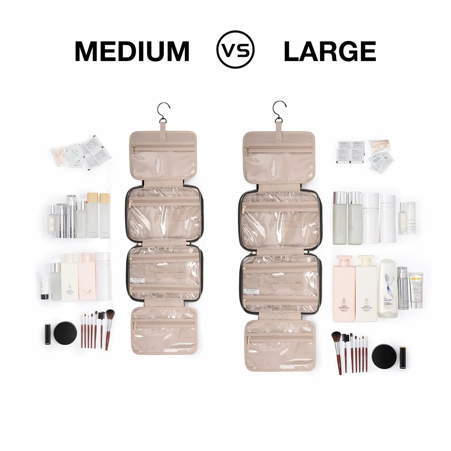 BAGSMART Borsa da Toilette Impermeabile per Donna Pochette Trucchi Appendere