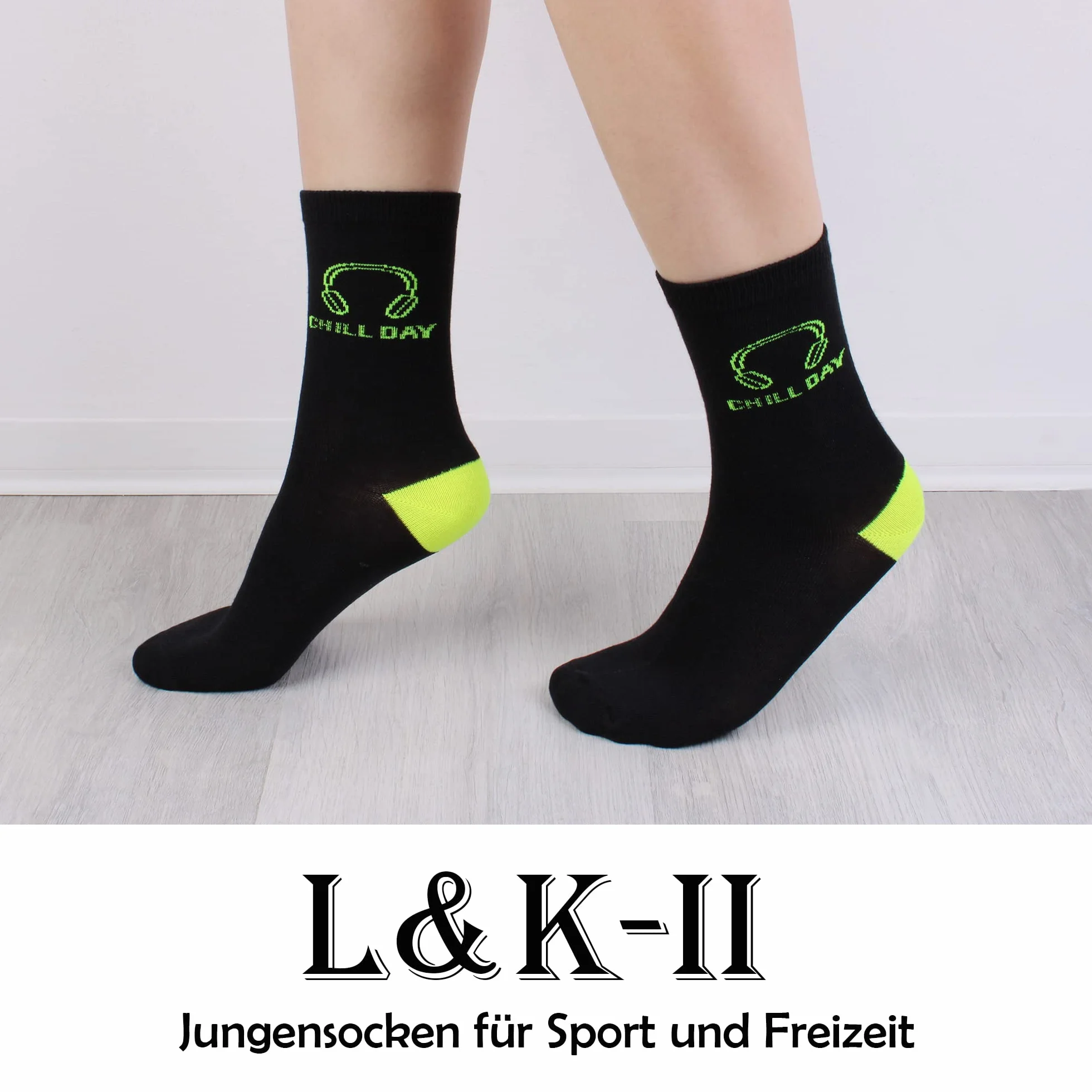 L&K-II 10 paia di morbidi e comodi calzini in spugna di cotone per ragazzi, con graziose stampe in stile navy, autunno inverno 2816