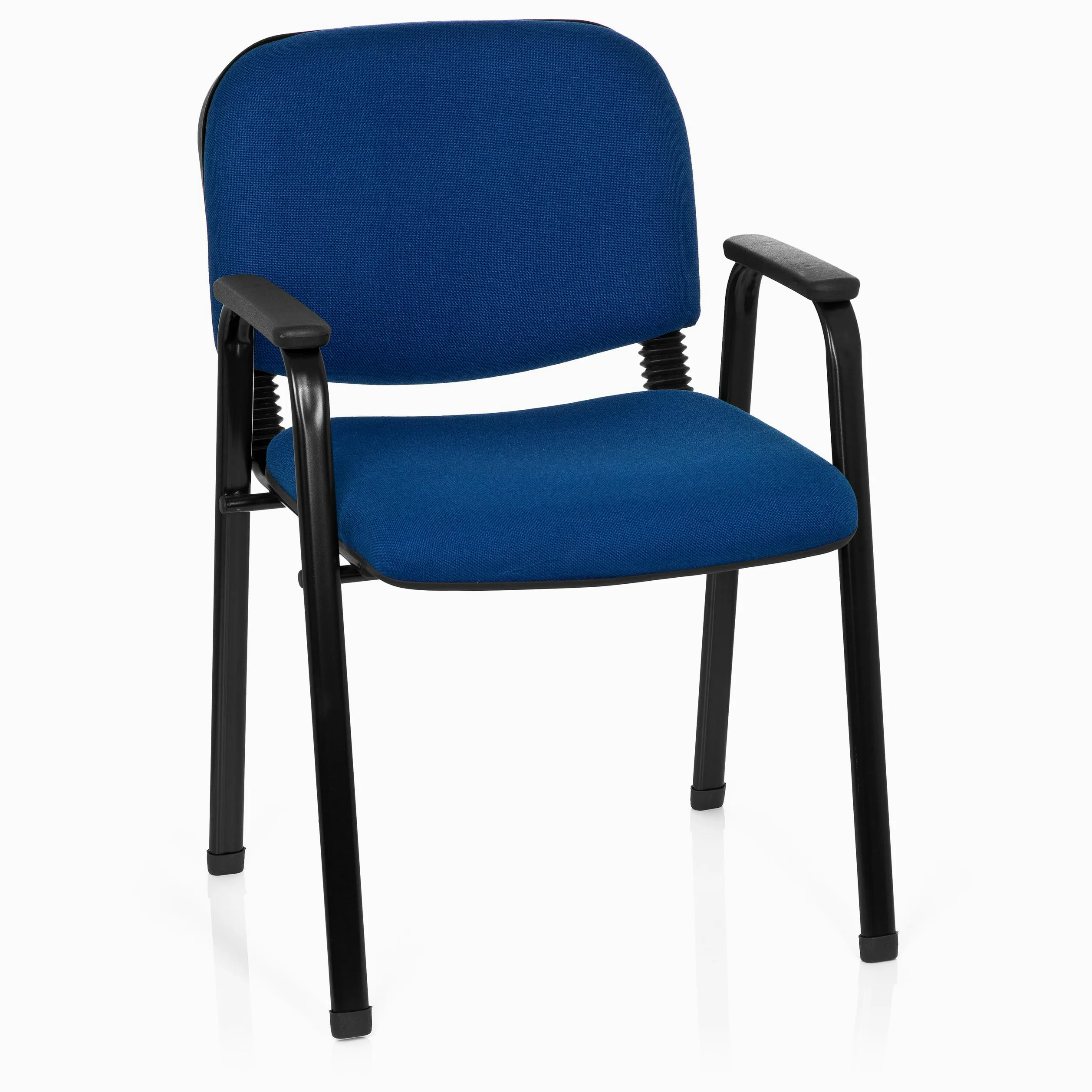 HJH Office 704341 Sedia visitatore XT 650 Fabric Blu Sedia da conferenza imbottita con braccioli, impilabile