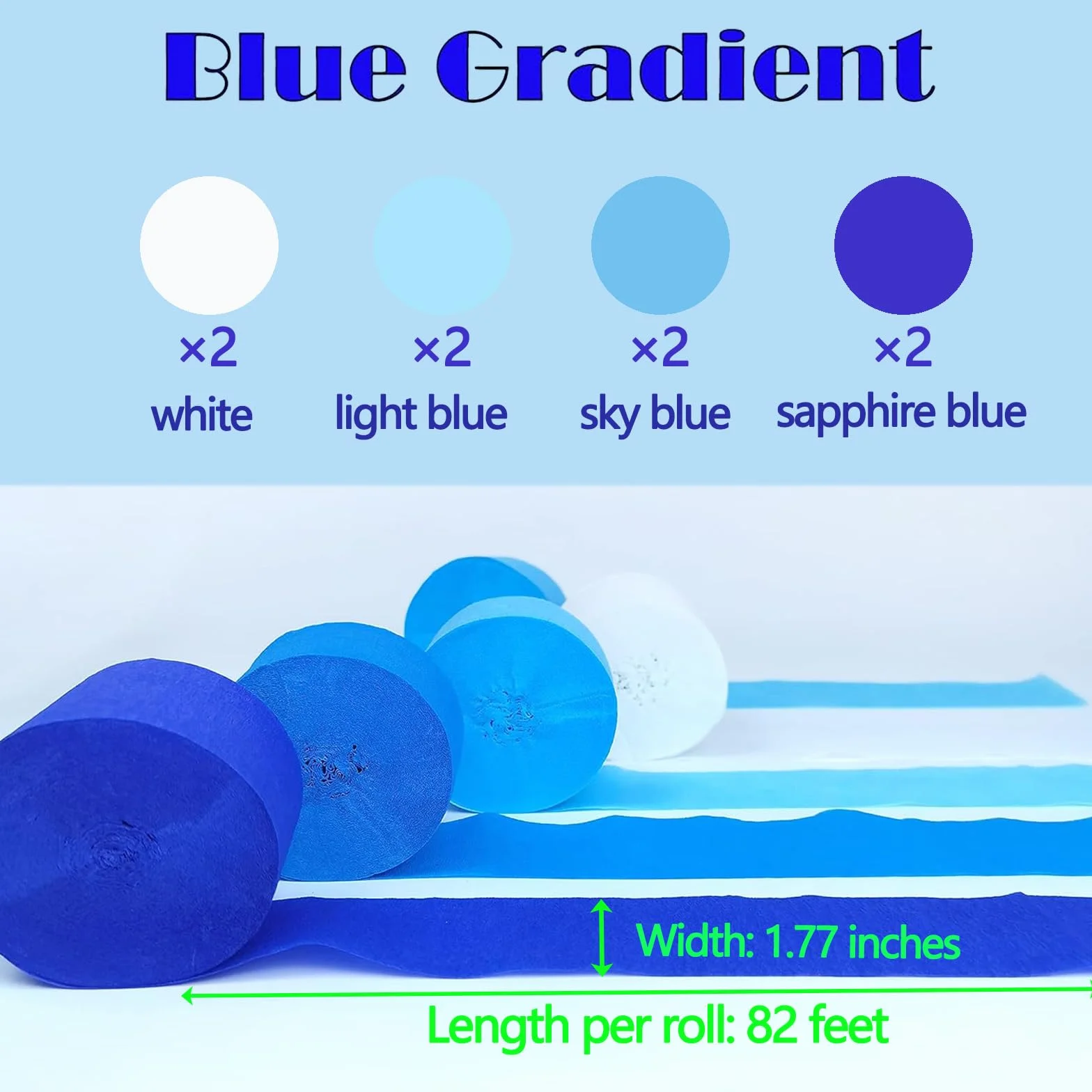 Carta Crespa BluNastro 4 Colori Stella Filante 4,5 cm x 25 m Decorazione Matrimonio Compleanno Natale