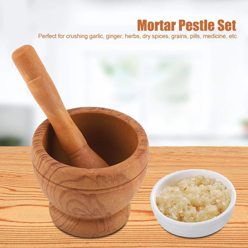 Set di Mortaio e Pestello, Smerigliatrice Manuale in Plastica per Aglio, Utensile da Cucina per Macinare Le Spezie(#1)
